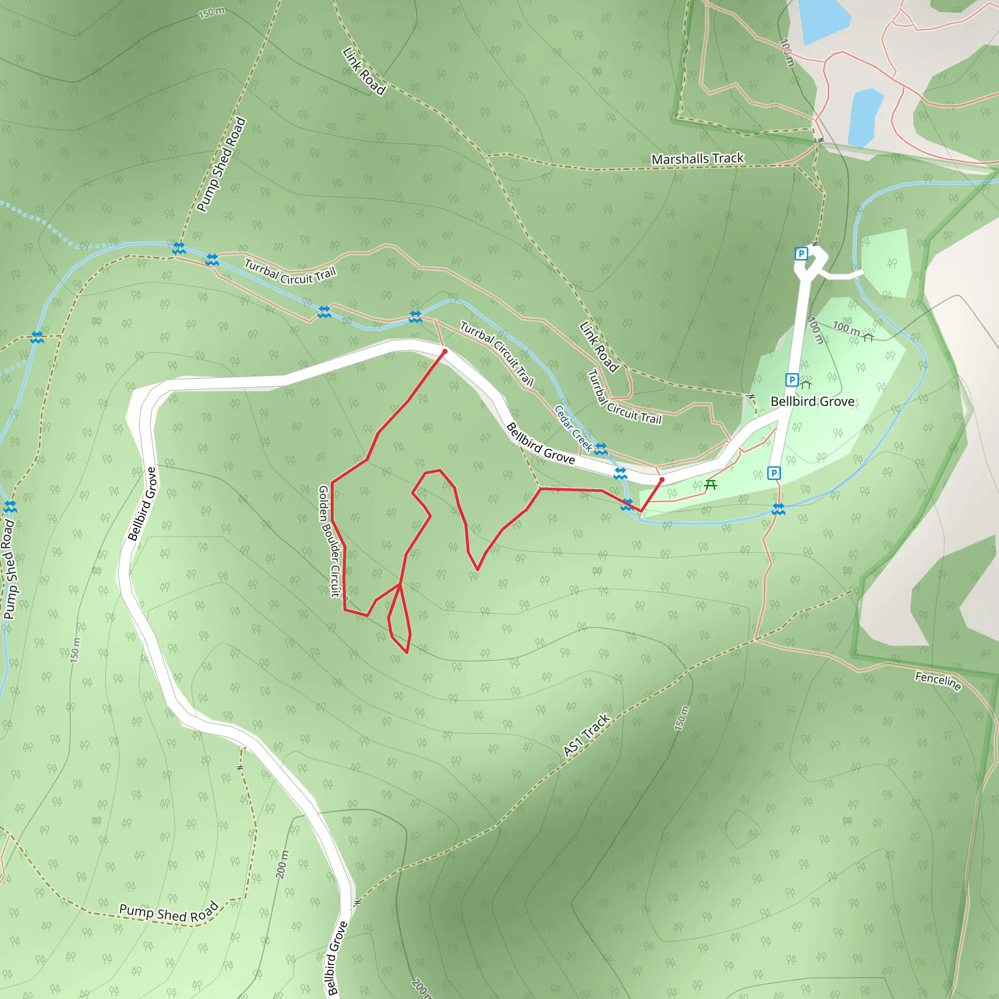 Golden Boulder Track mobile static map