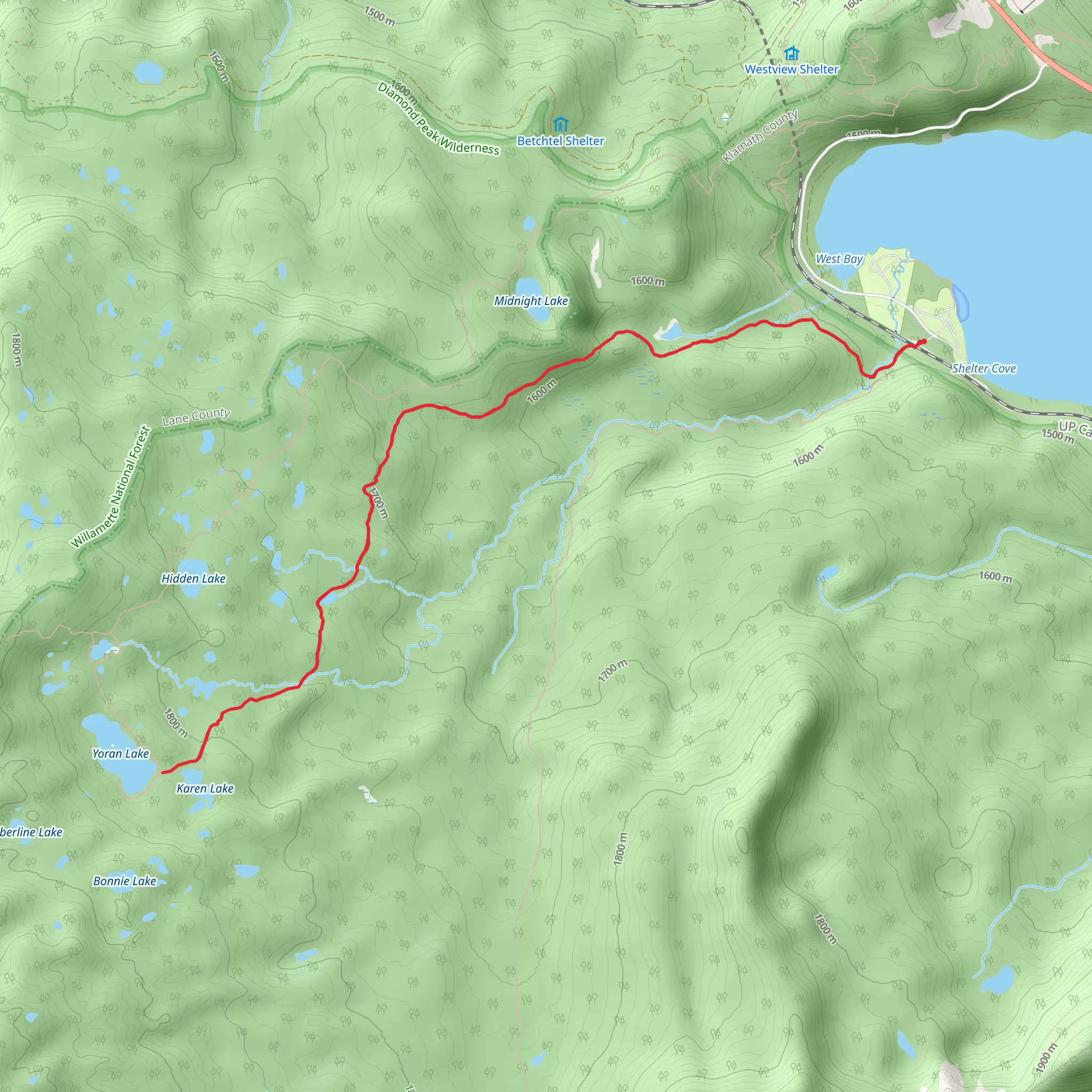 Yoran Lake Trail mobile static map
