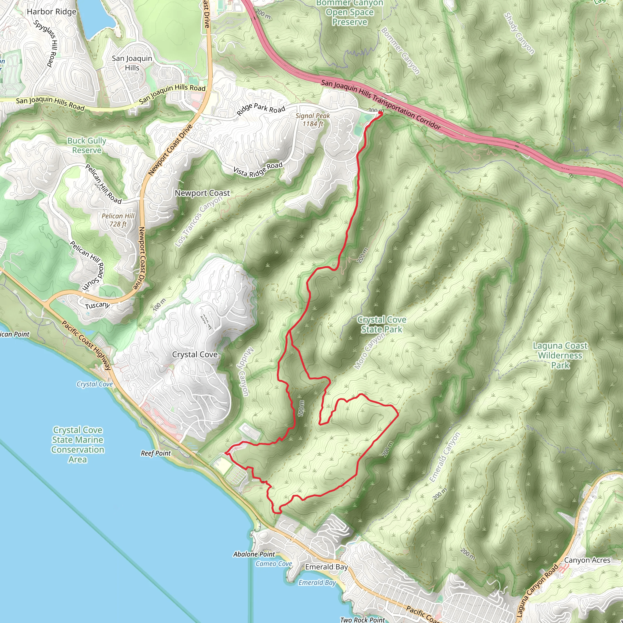 East Cut Across, Moro Ridge Spur and No Name Ridge Loop mobile static map