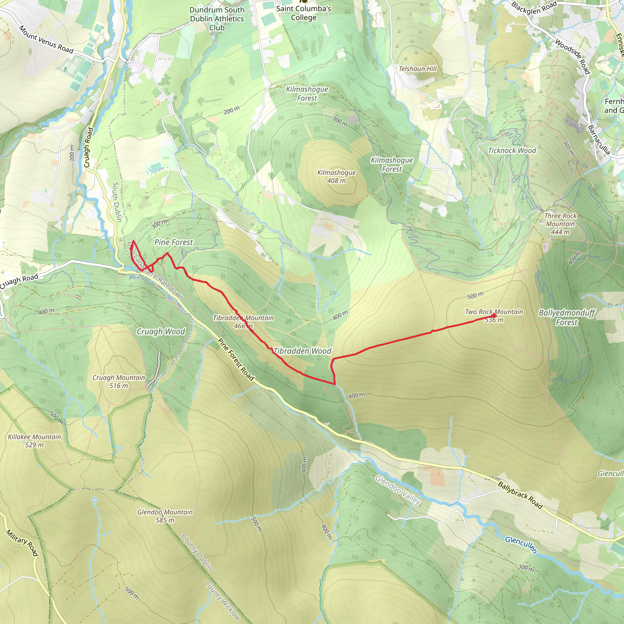 Two Rock to Tibradden Loop mobile static map