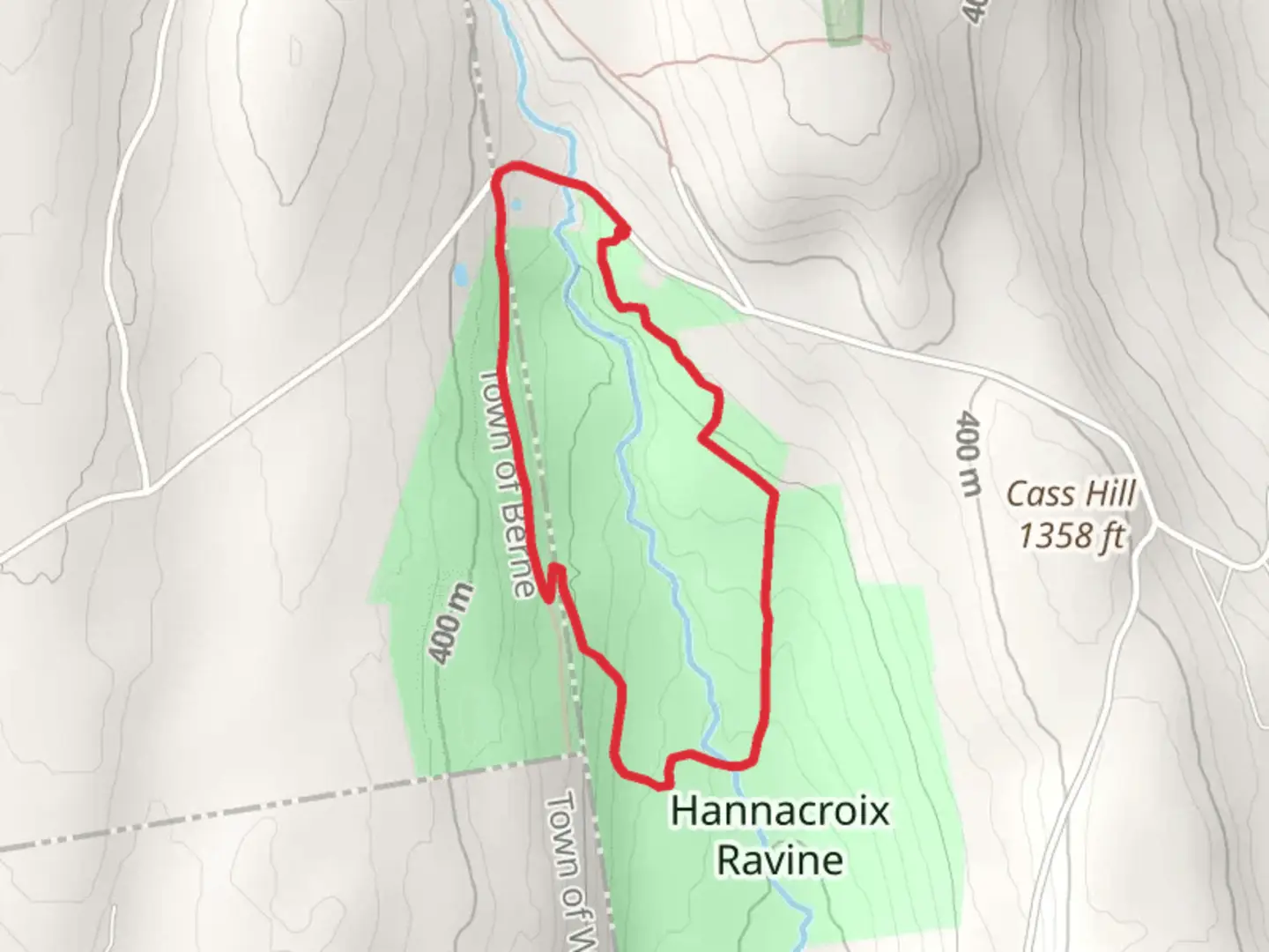 An image depicting the trail Hannacroix Ravine Loop Trail and its surrounding area.