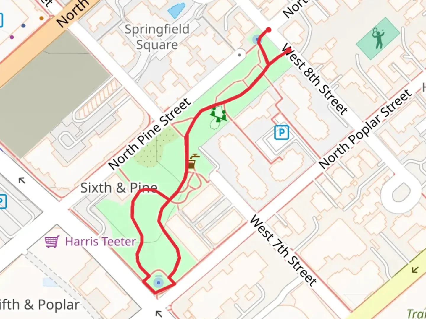An image depicting the trail Fourth Ward Park Loop and its surrounding area.
