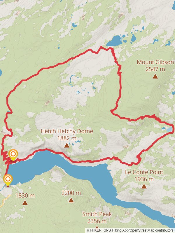 Hetchy Hetch Loop mobile static map