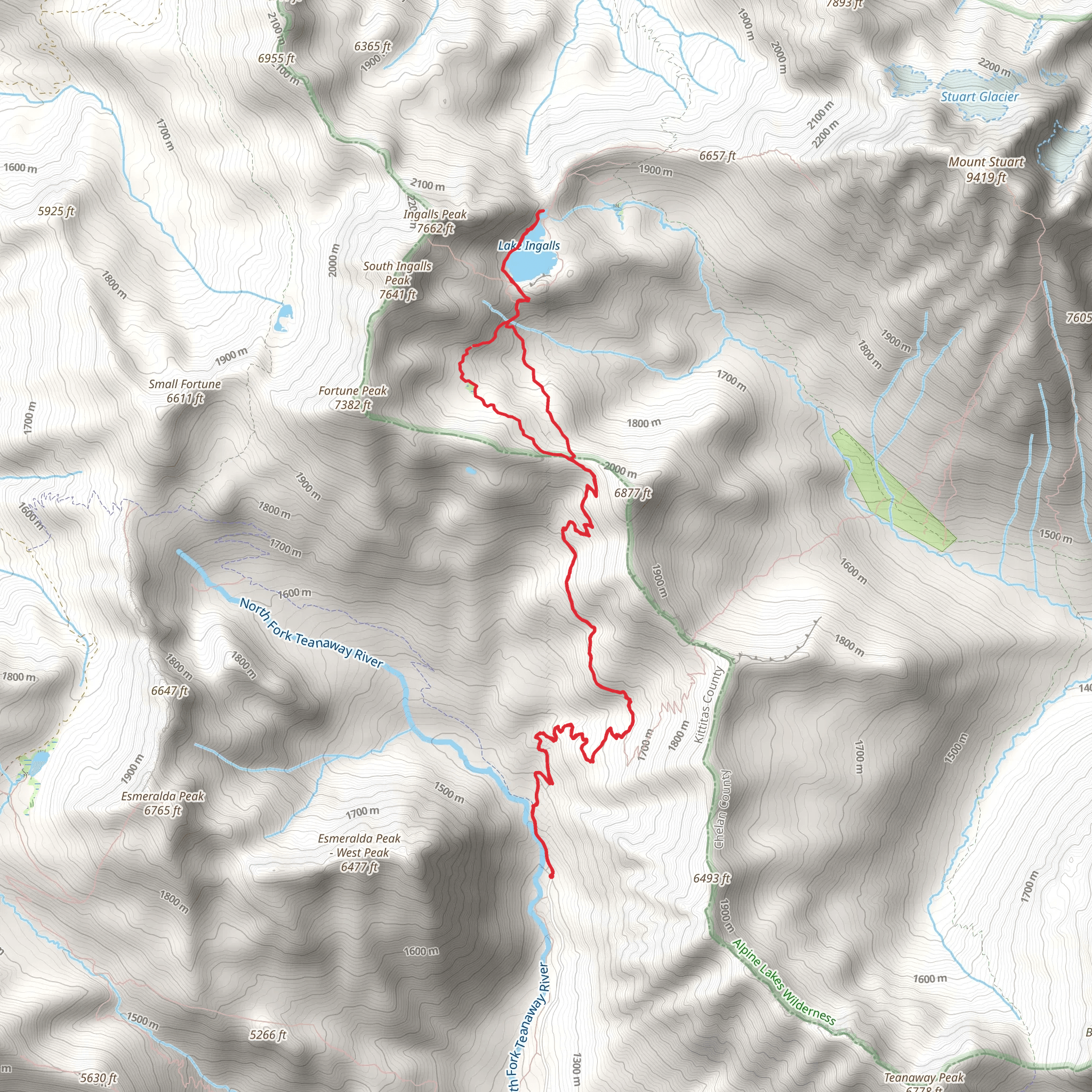 Ingalls Way Trail to Lake Ingalls mobile static map