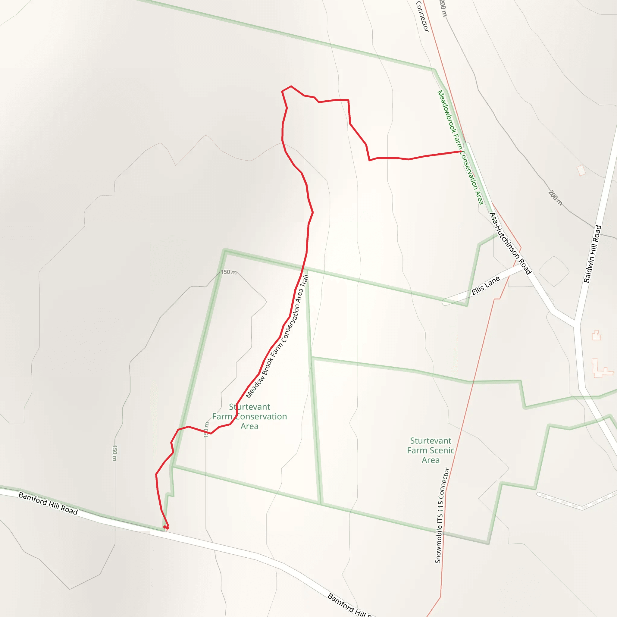Meadowbrook Farm Conservation Area Trail mobile static map