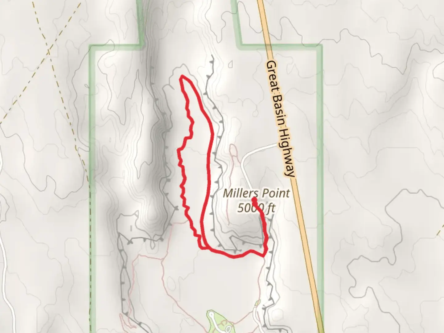 An image depicting the trail Juniper Draw Loop Trail via Millers Point and its surrounding area.