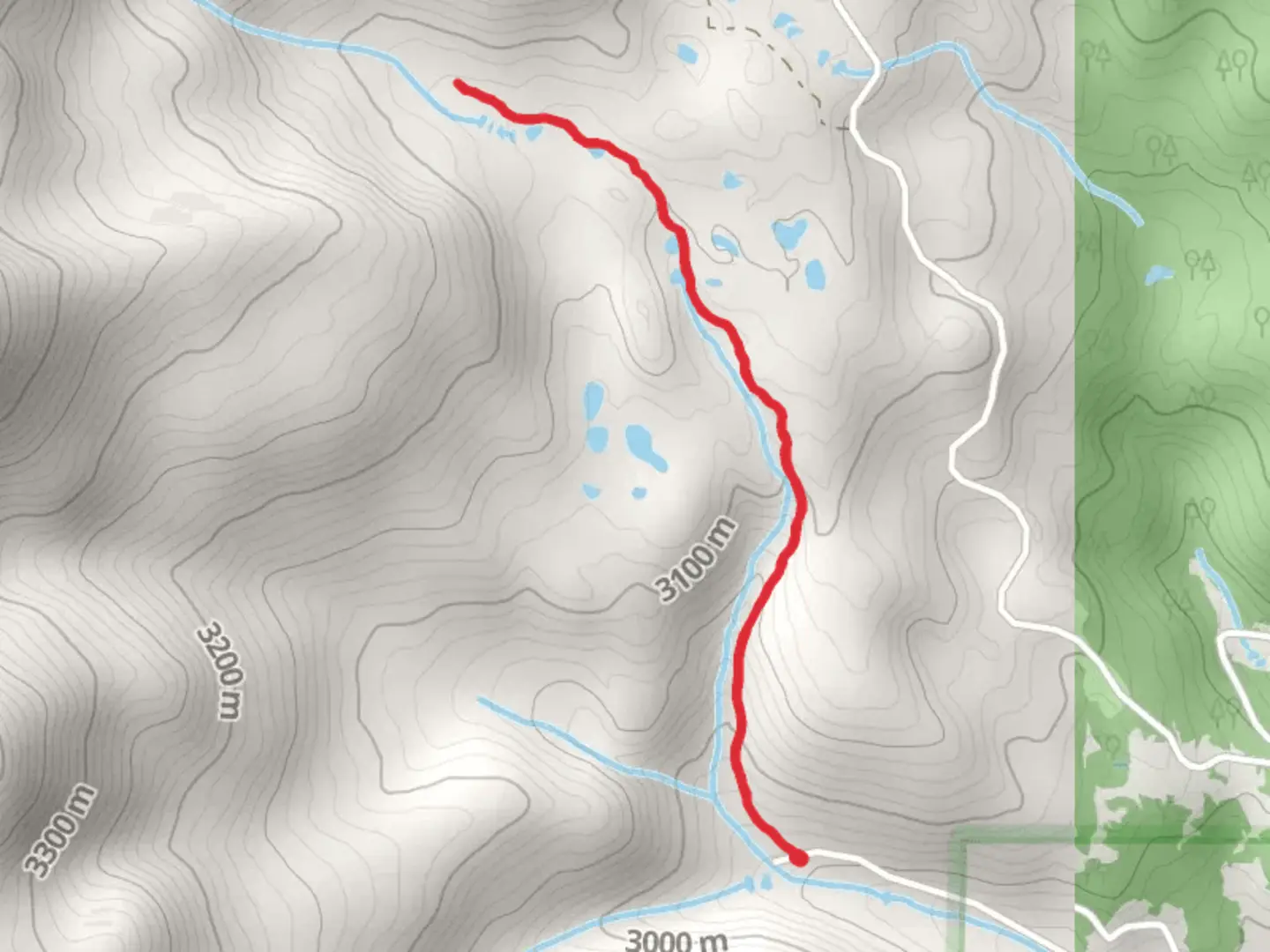 An image depicting the trail Antora Creek Trail and its surrounding area.