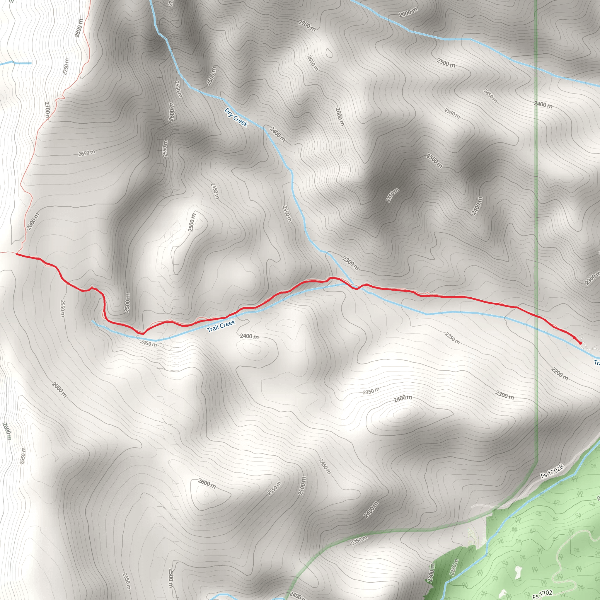 Buffalo Horn Pass Trail mobile static map