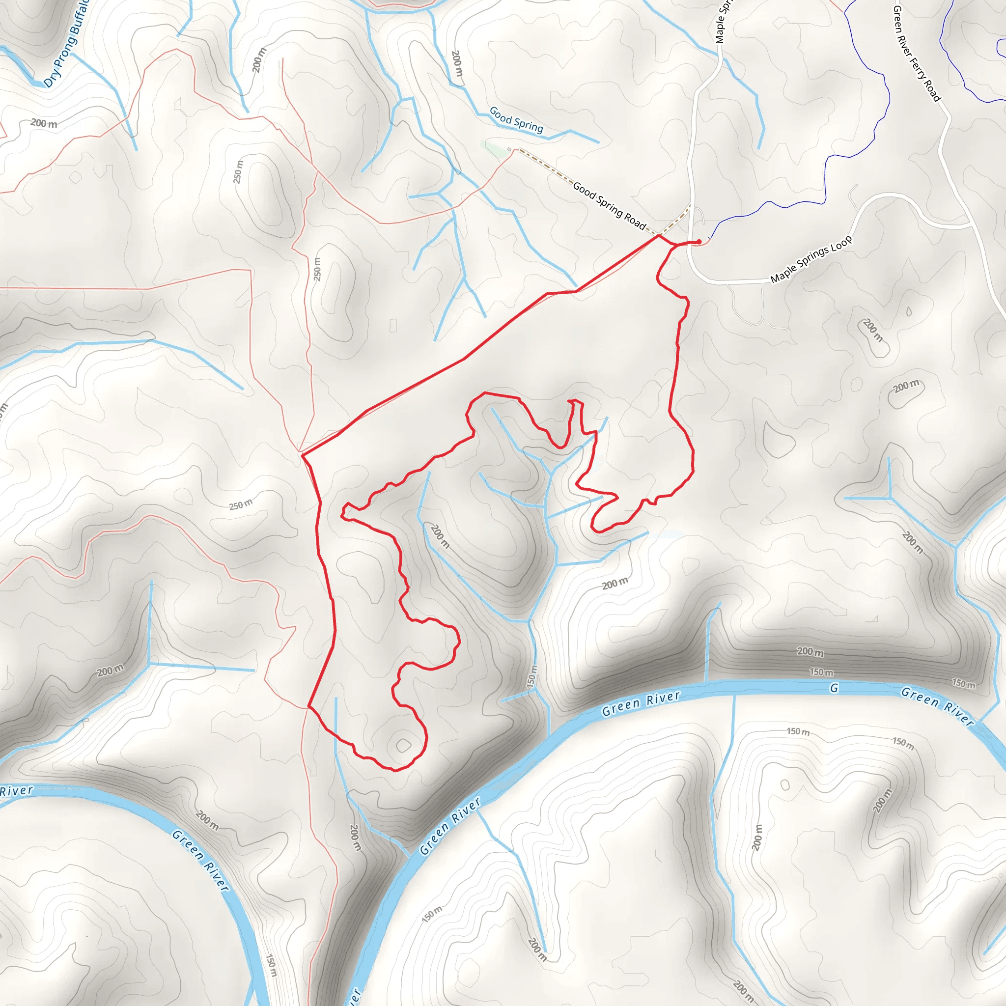 Buffalo Creek and Sal Hollow Loop Trail mobile static map