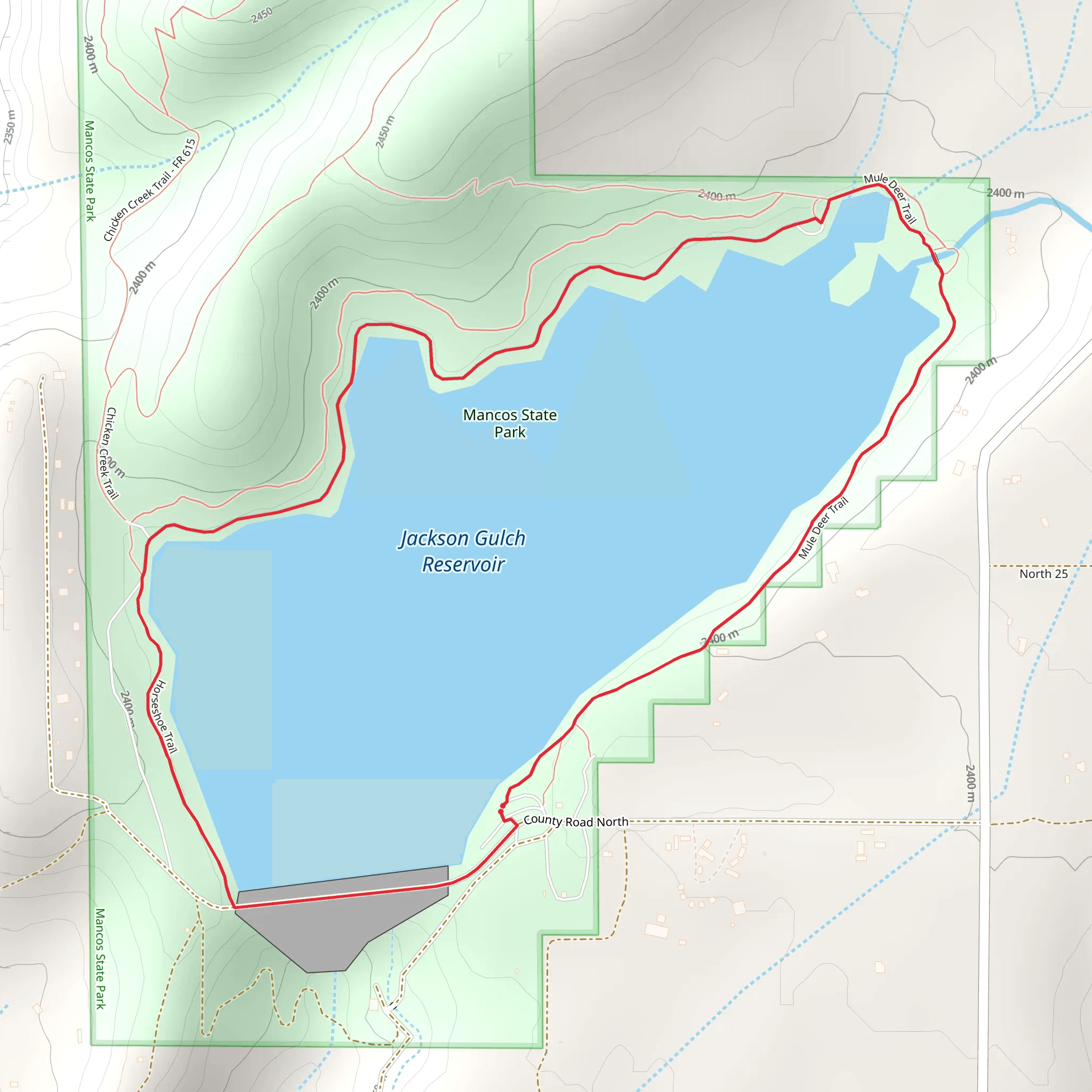 Jackson Gulch Reservoir Loop mobile static map