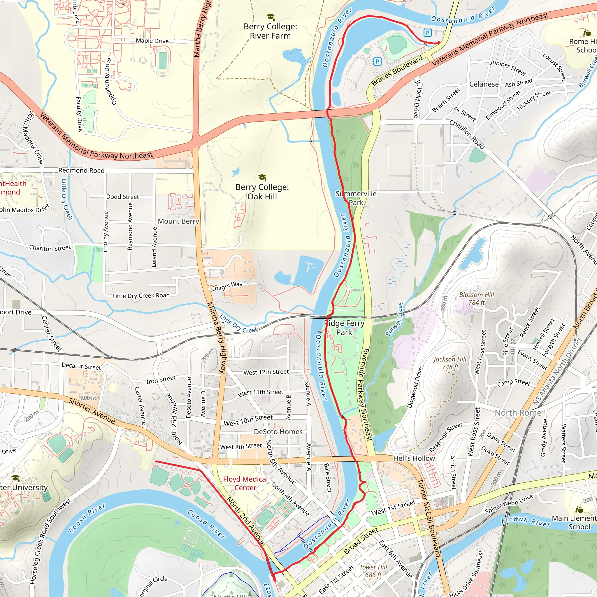 Oostanaula River - Heritage Trail mobile static map