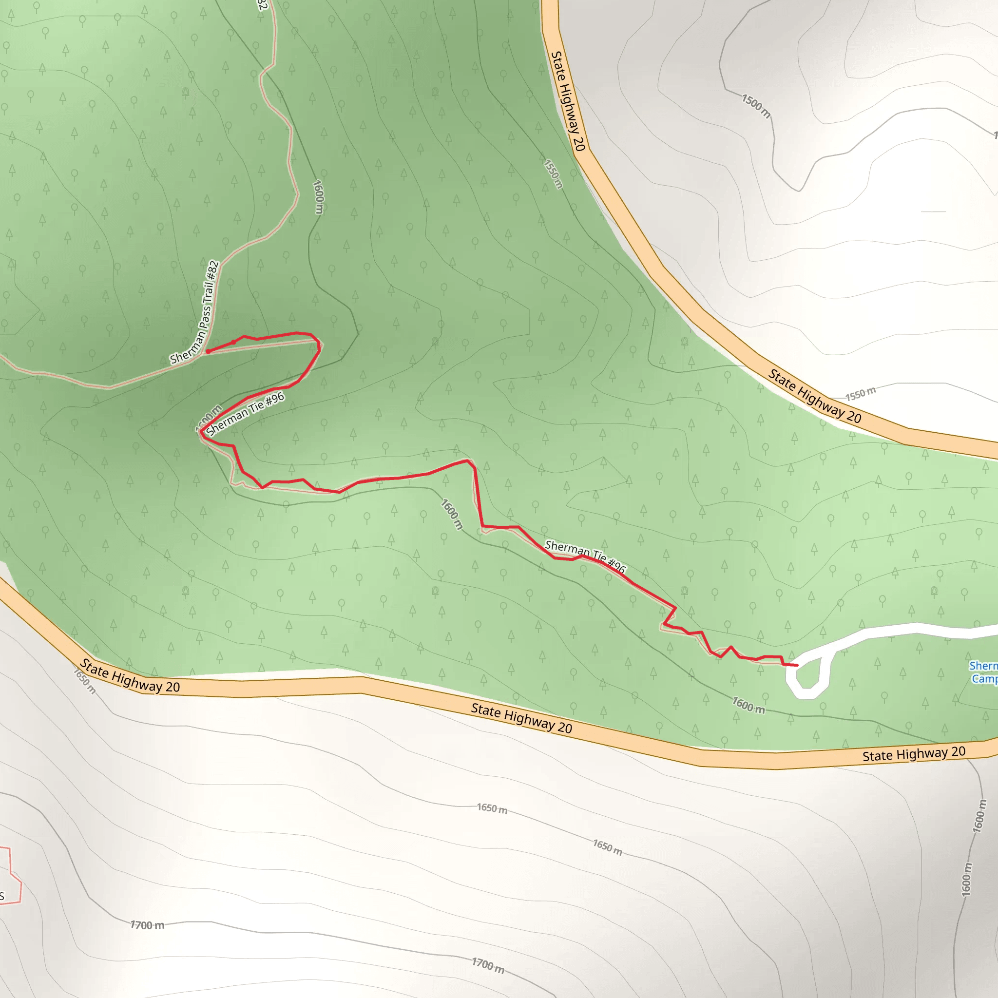 Sherman Tie Trail mobile static map