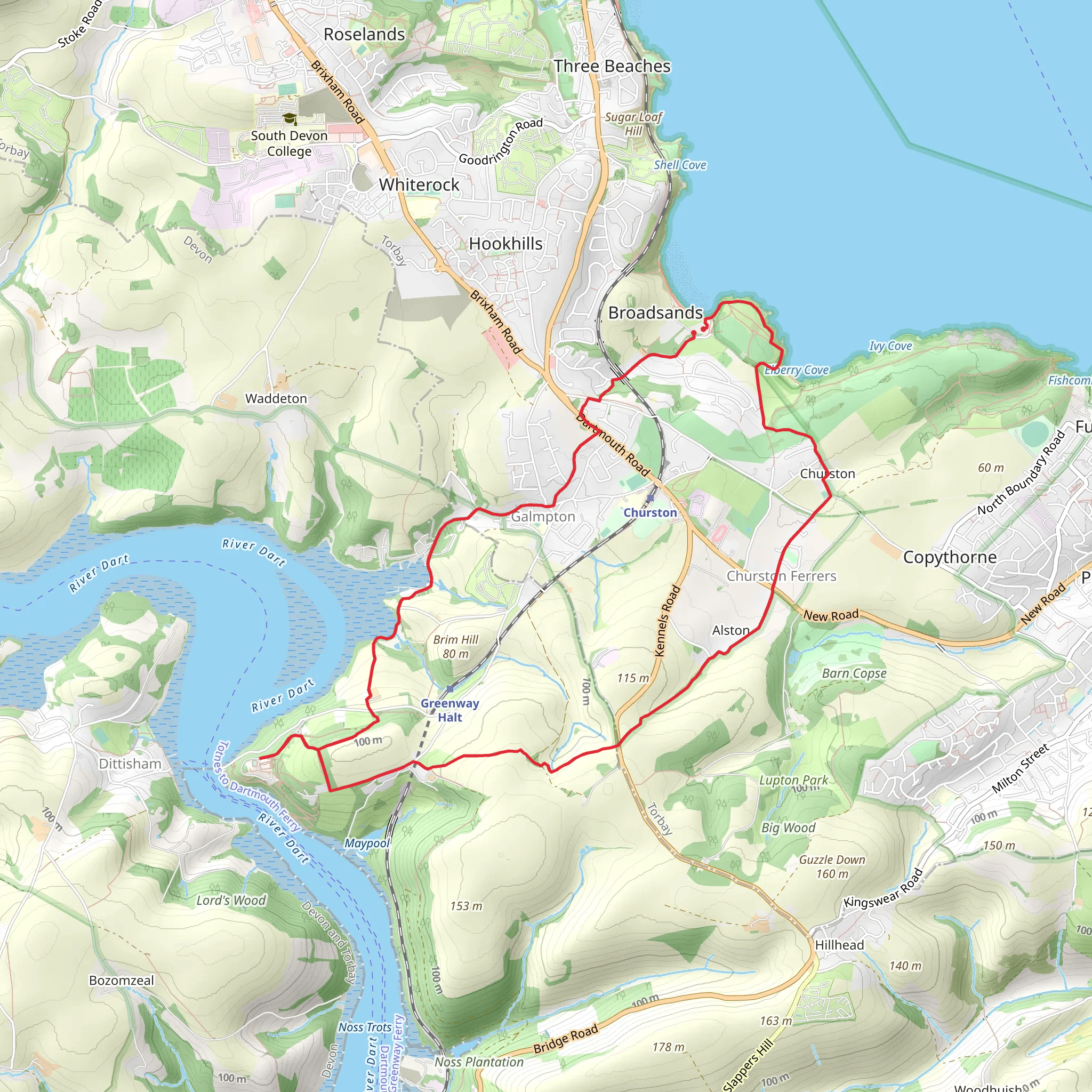 Greenway - Broadsands and Galmpton Creek Walk mobile static map