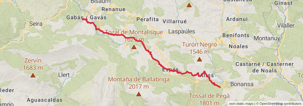 GR 15 - Subpyrenean Path stage 2 Map