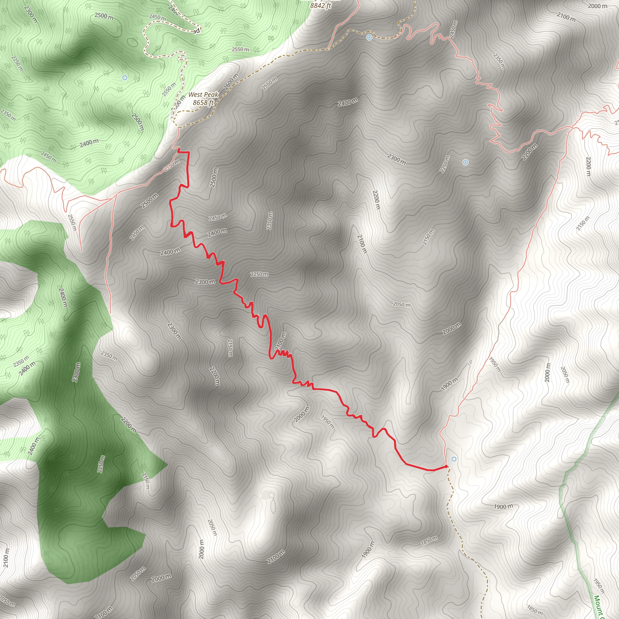 Colter Spring Trail mobile static map