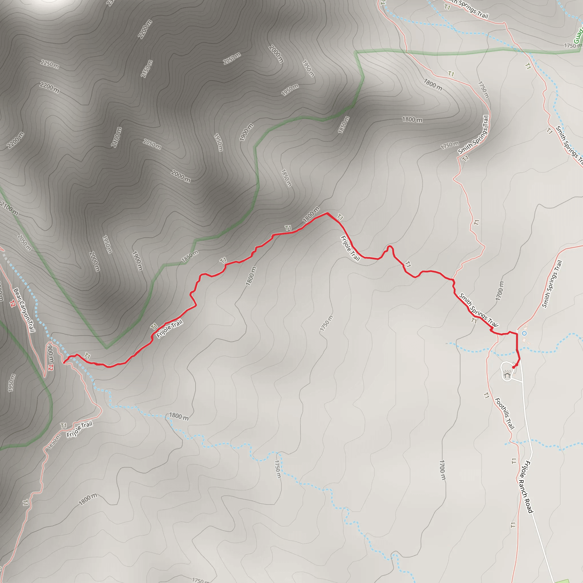 Smith Springs and Frijole Trail mobile static map