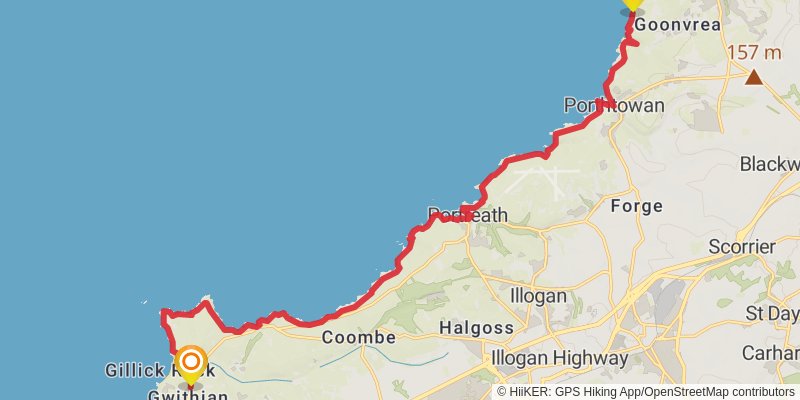 Cornish Celtic Way stage 9 Map