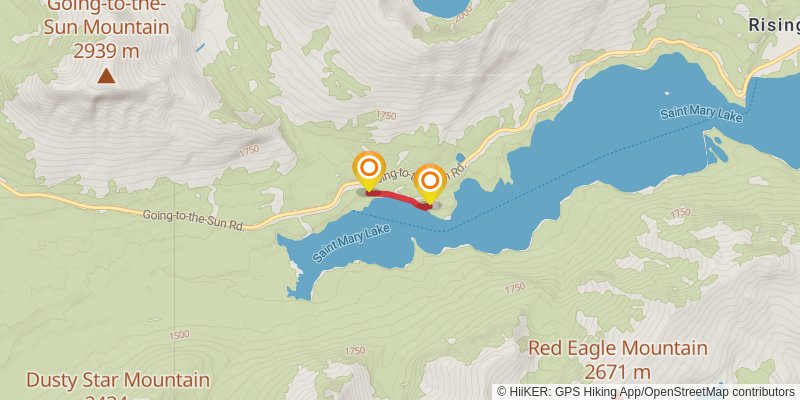 Siyeh Pass Loop spur 1 Map