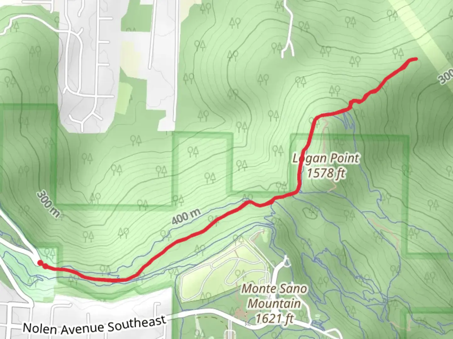 An image depicting the trail Mountain Mist Trail and Flat Rock Connector Trail and its surrounding area.