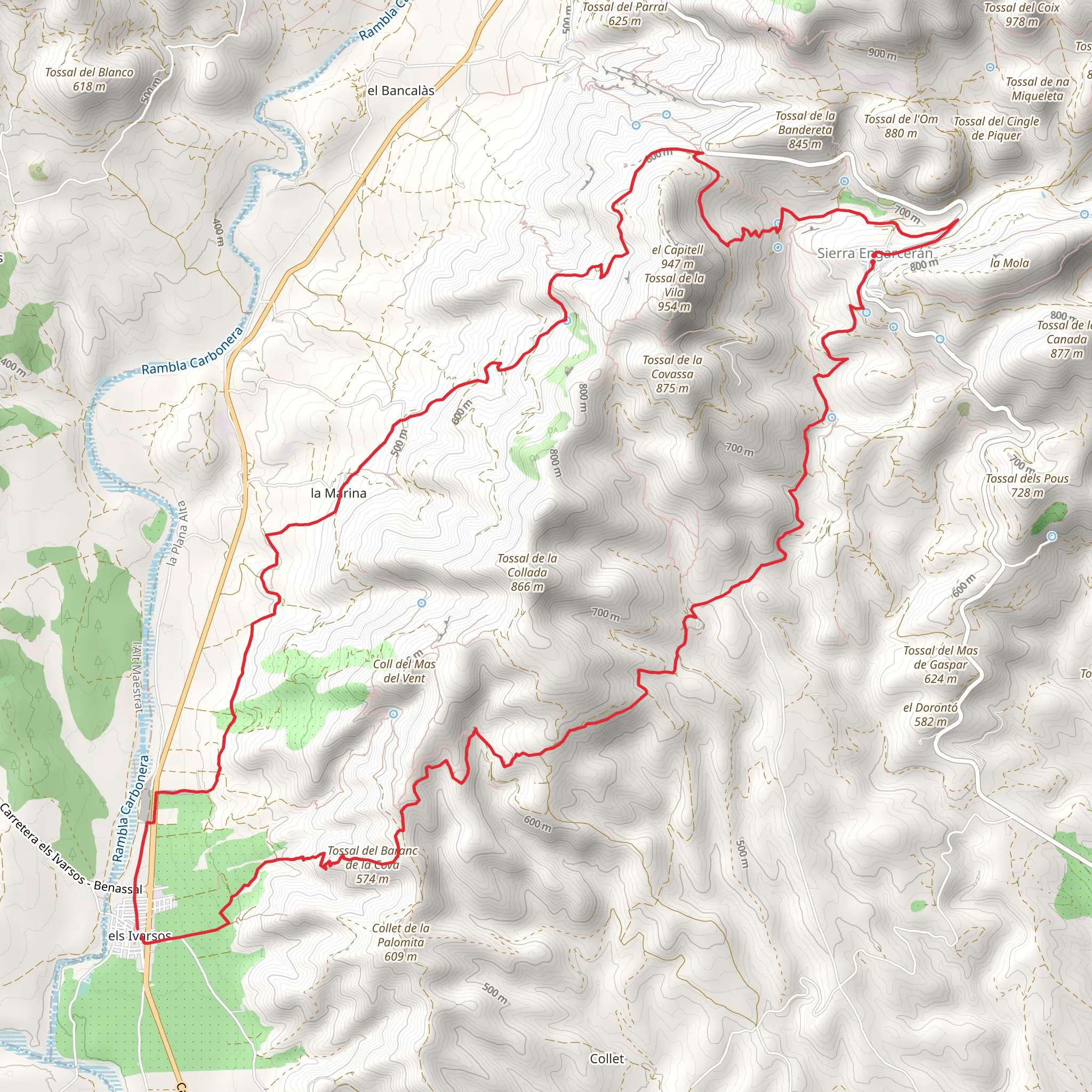 Circular Serra Engarceran - Ibarsos PR CV 348 mobile static map