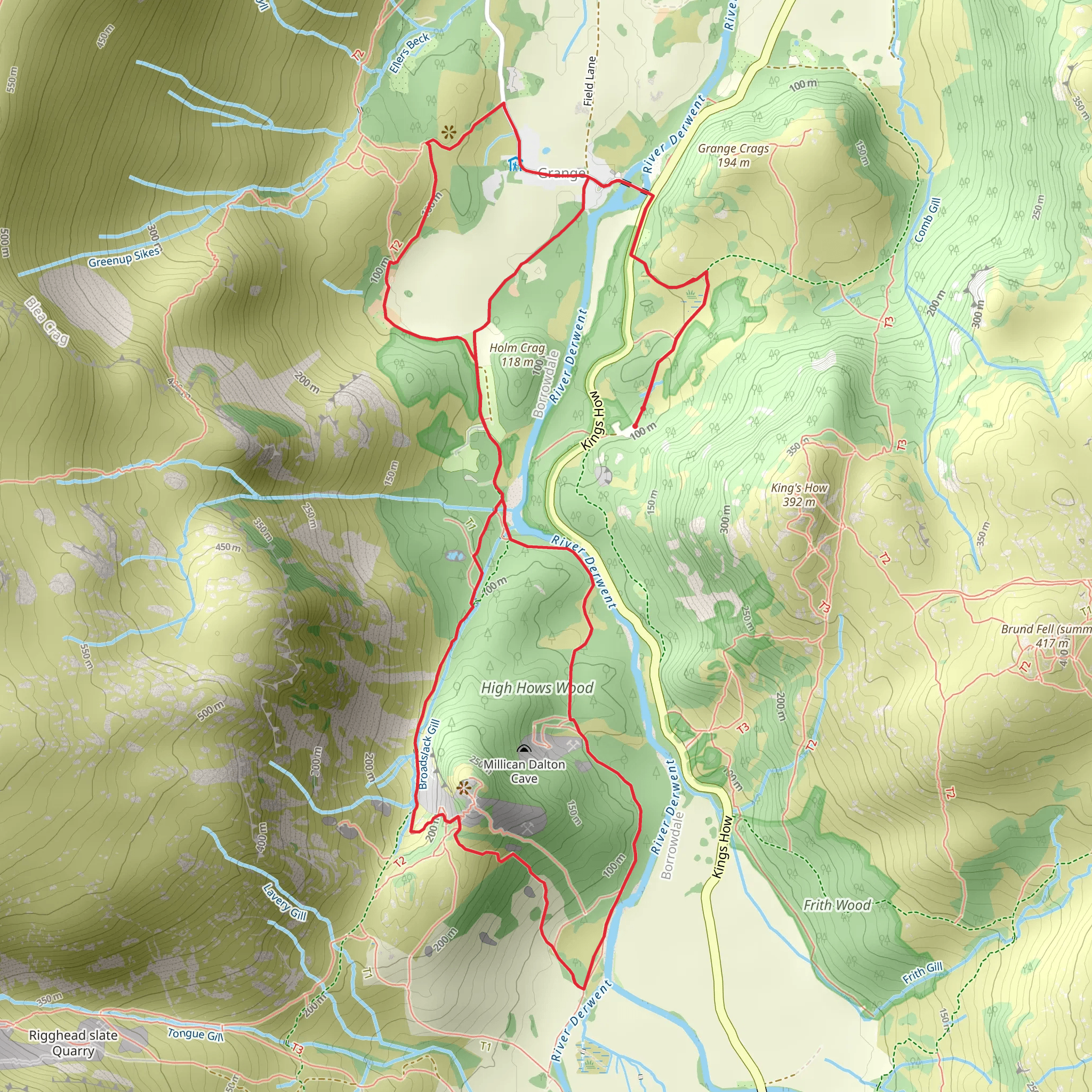 Borger Dalr Geology Walk - Borrowdale mobile static map