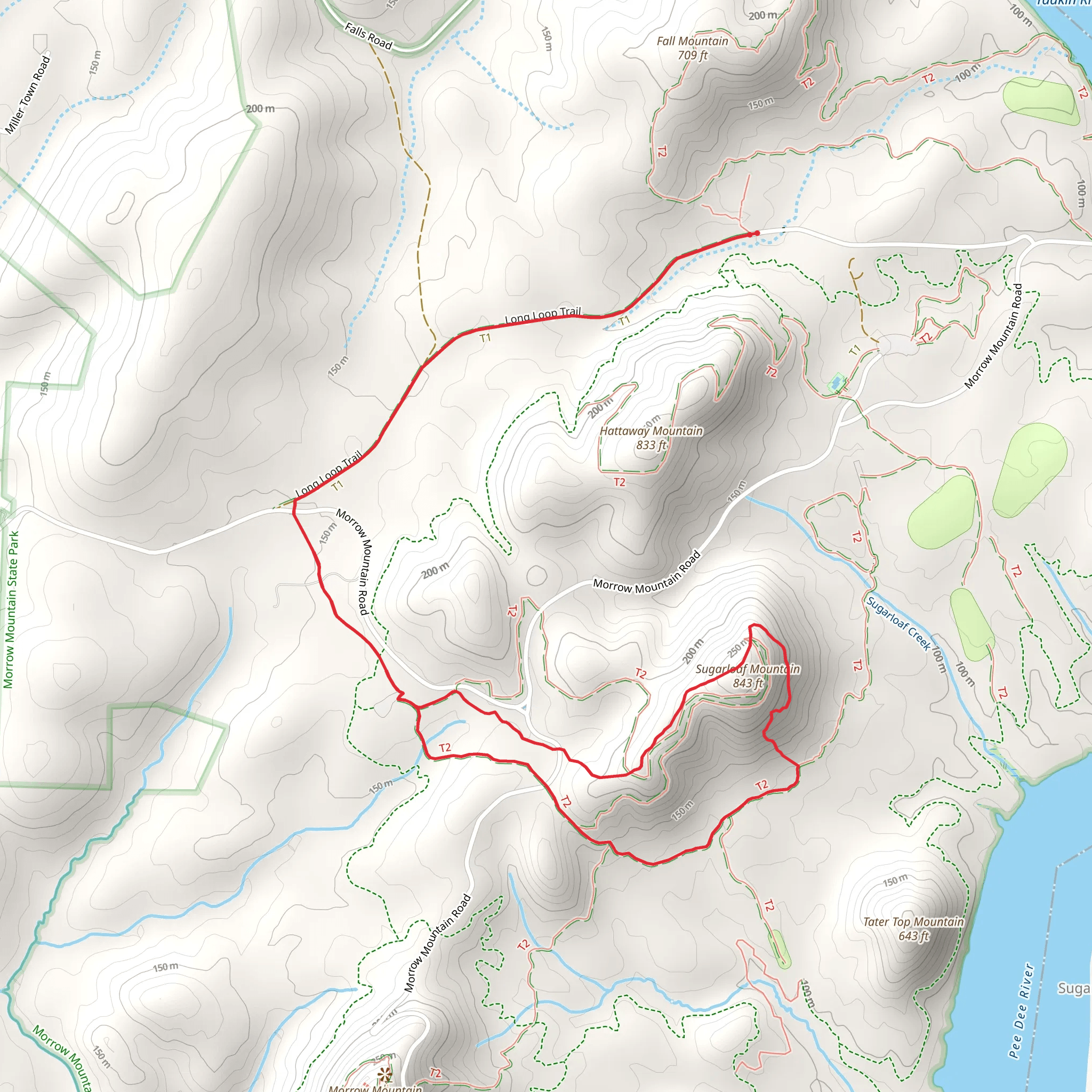 Long and Sugarloaf Mountain Loop Trail mobile static map