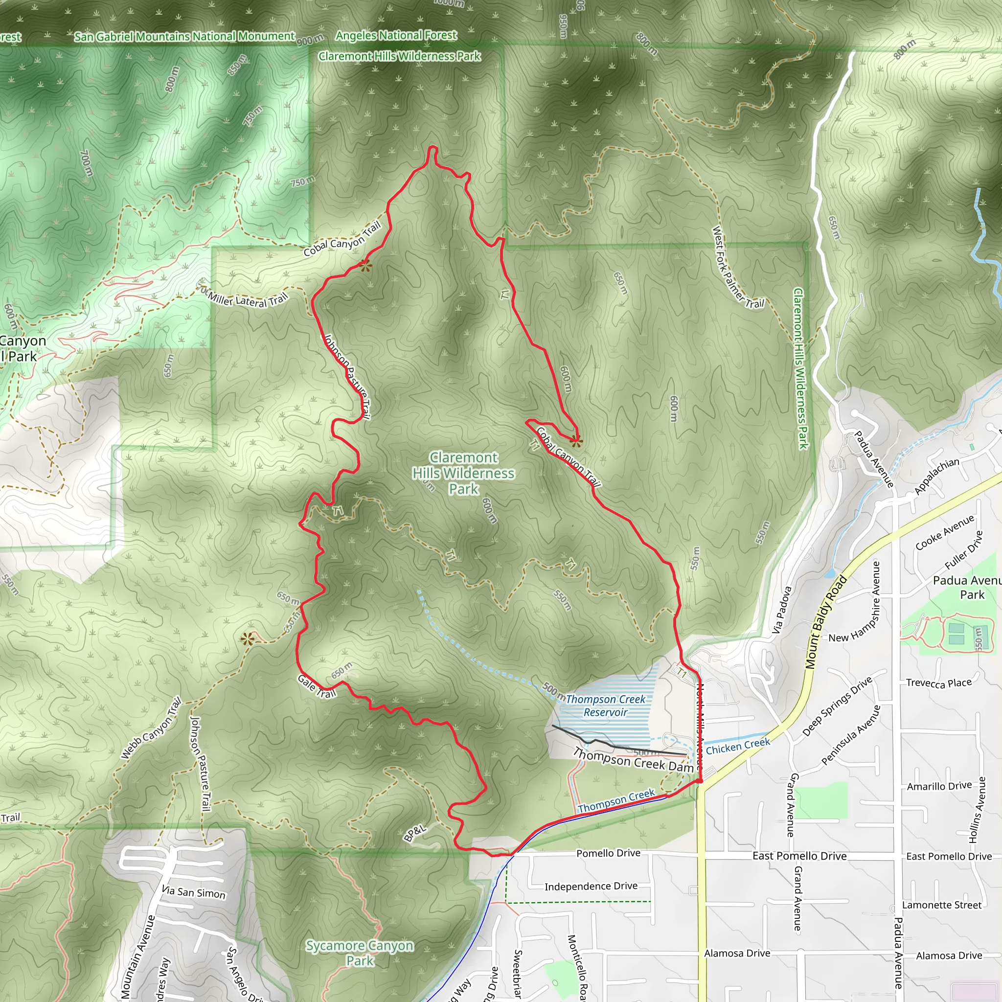 Thompson Creek Reservoir Loop mobile static map