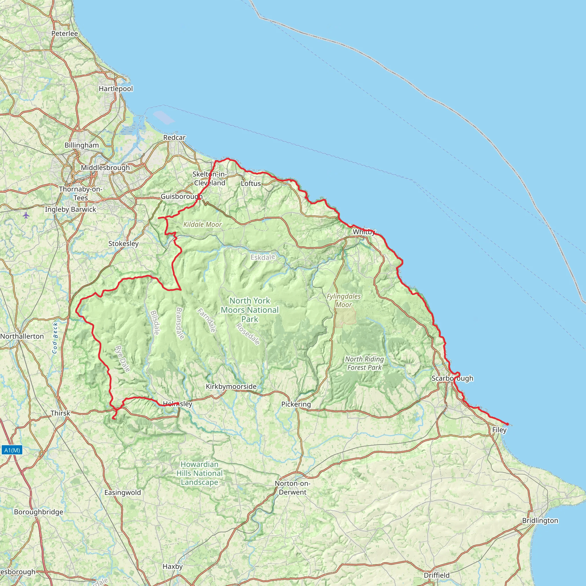 Cleveland Way mobile static map