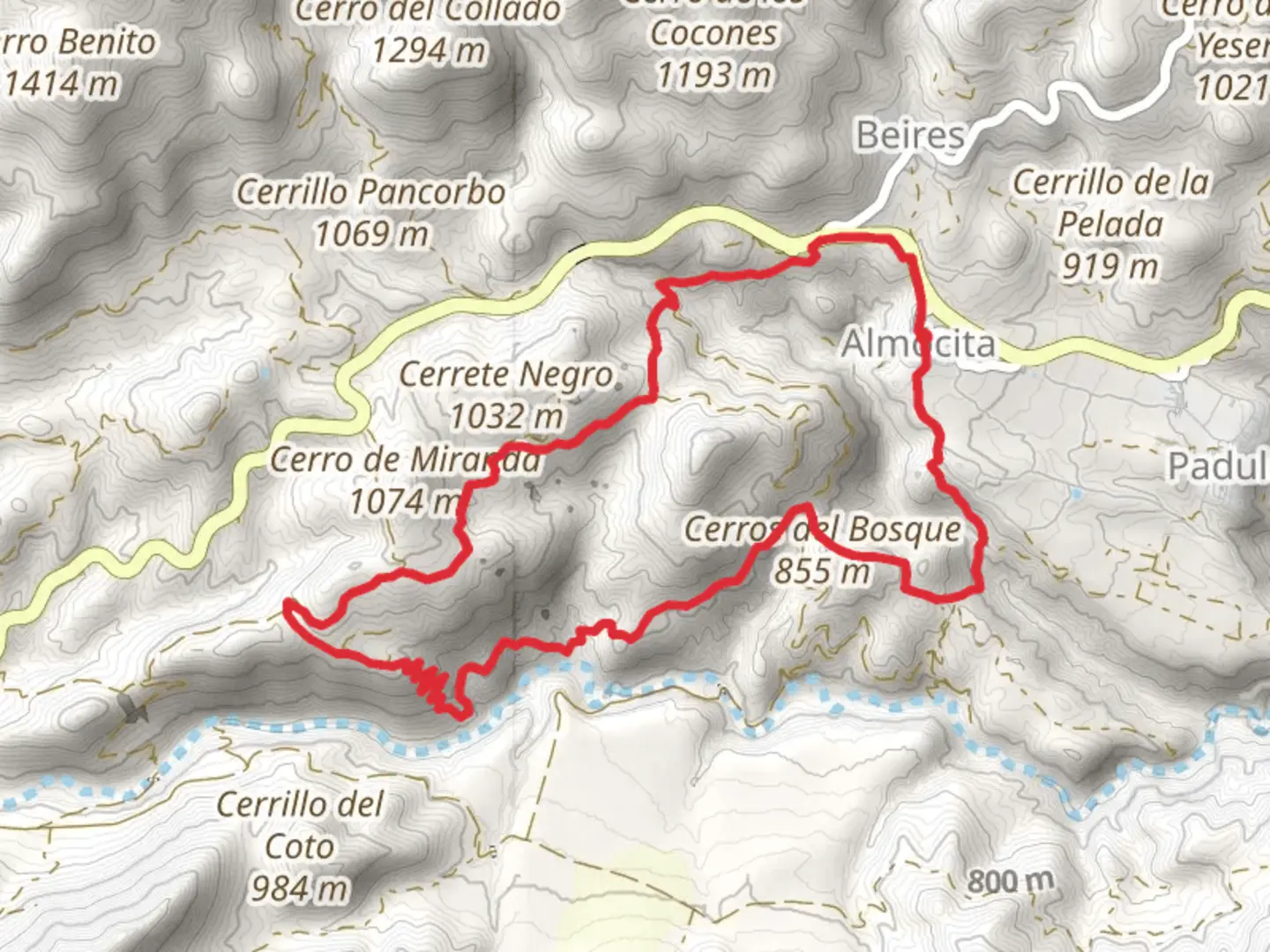 An image depicting the trail Bogaraya - Cacin - Minas de las Solana PR A 325 and its surrounding area.