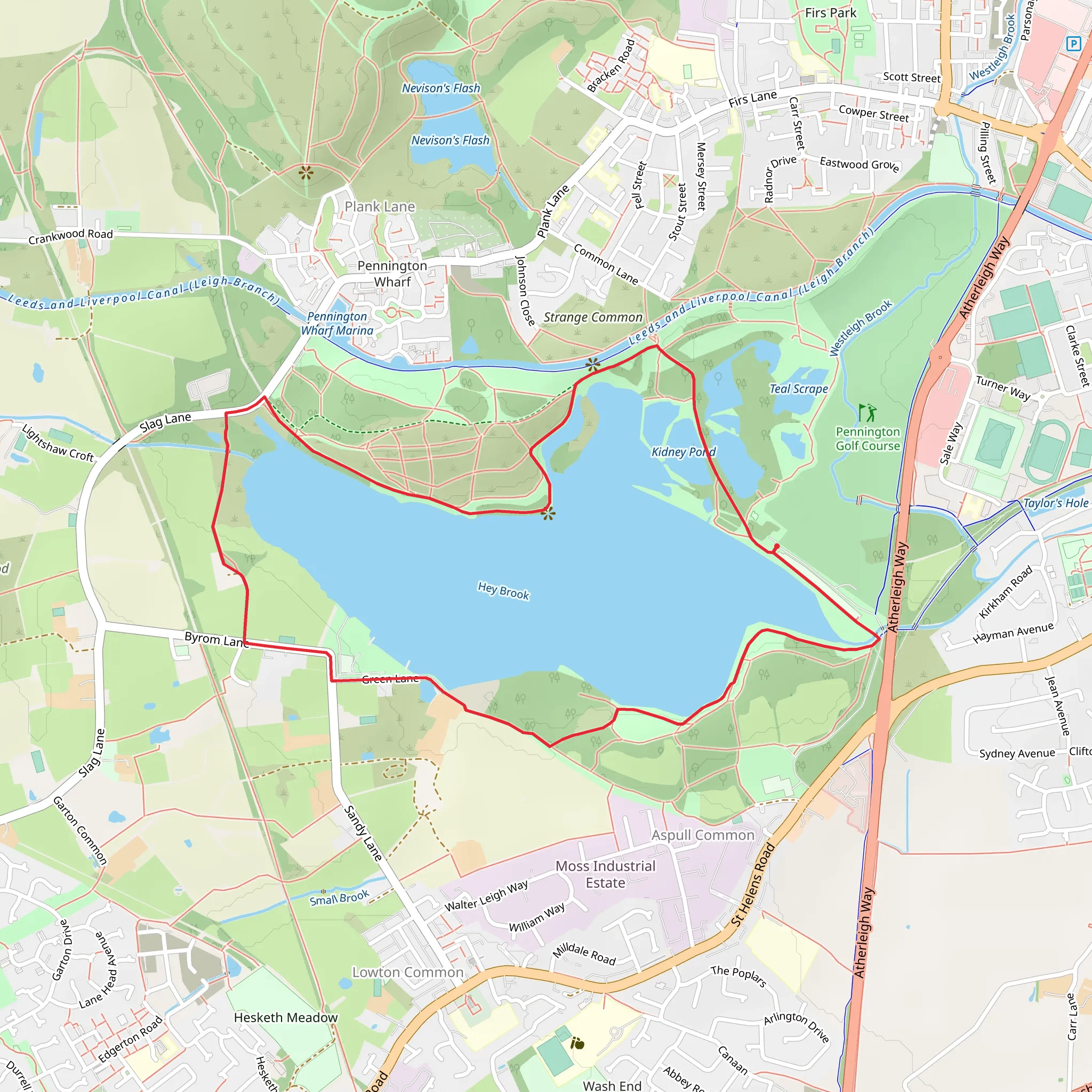Pennington Flash Nature Reserve Loop mobile static map