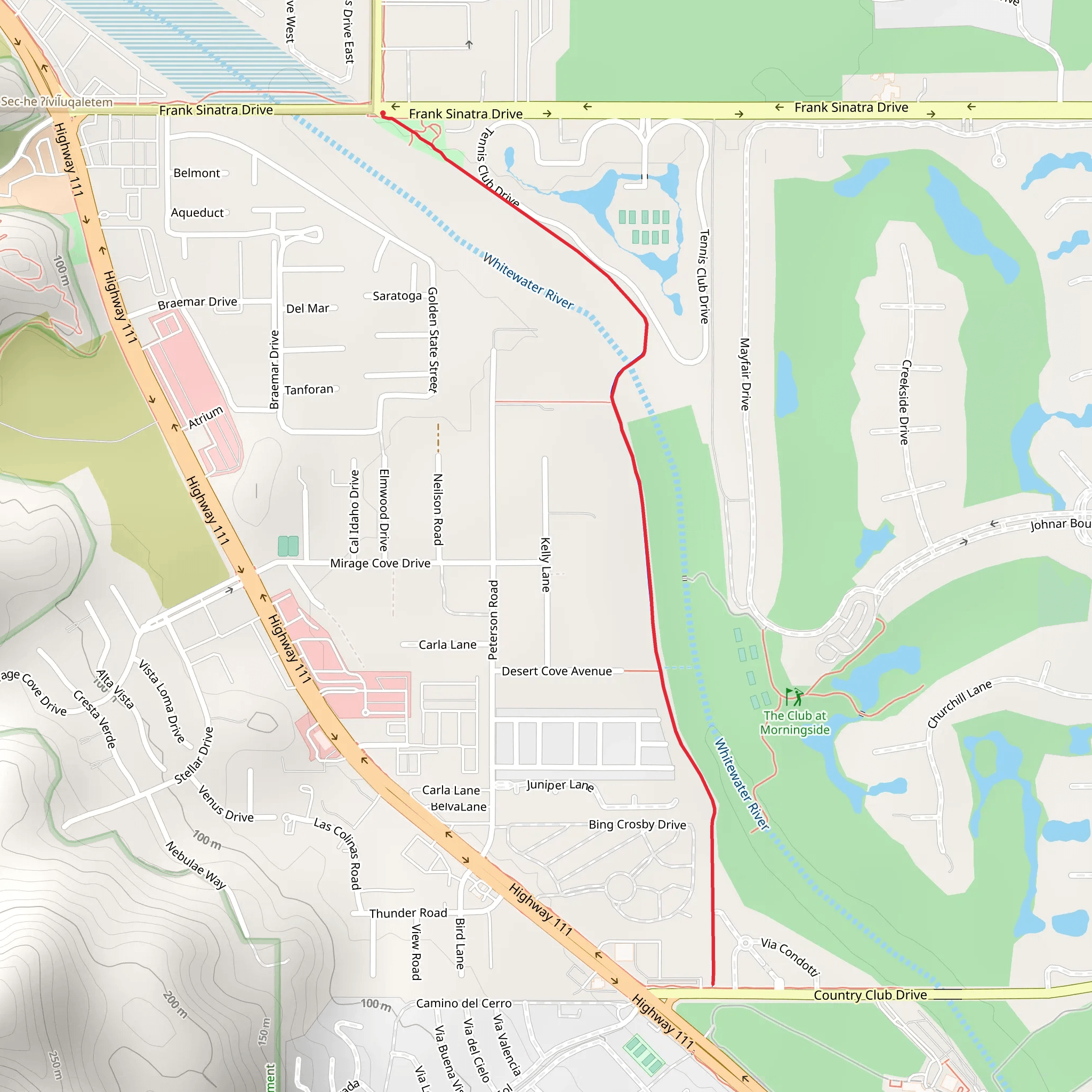 Walk along White Water River mobile static map