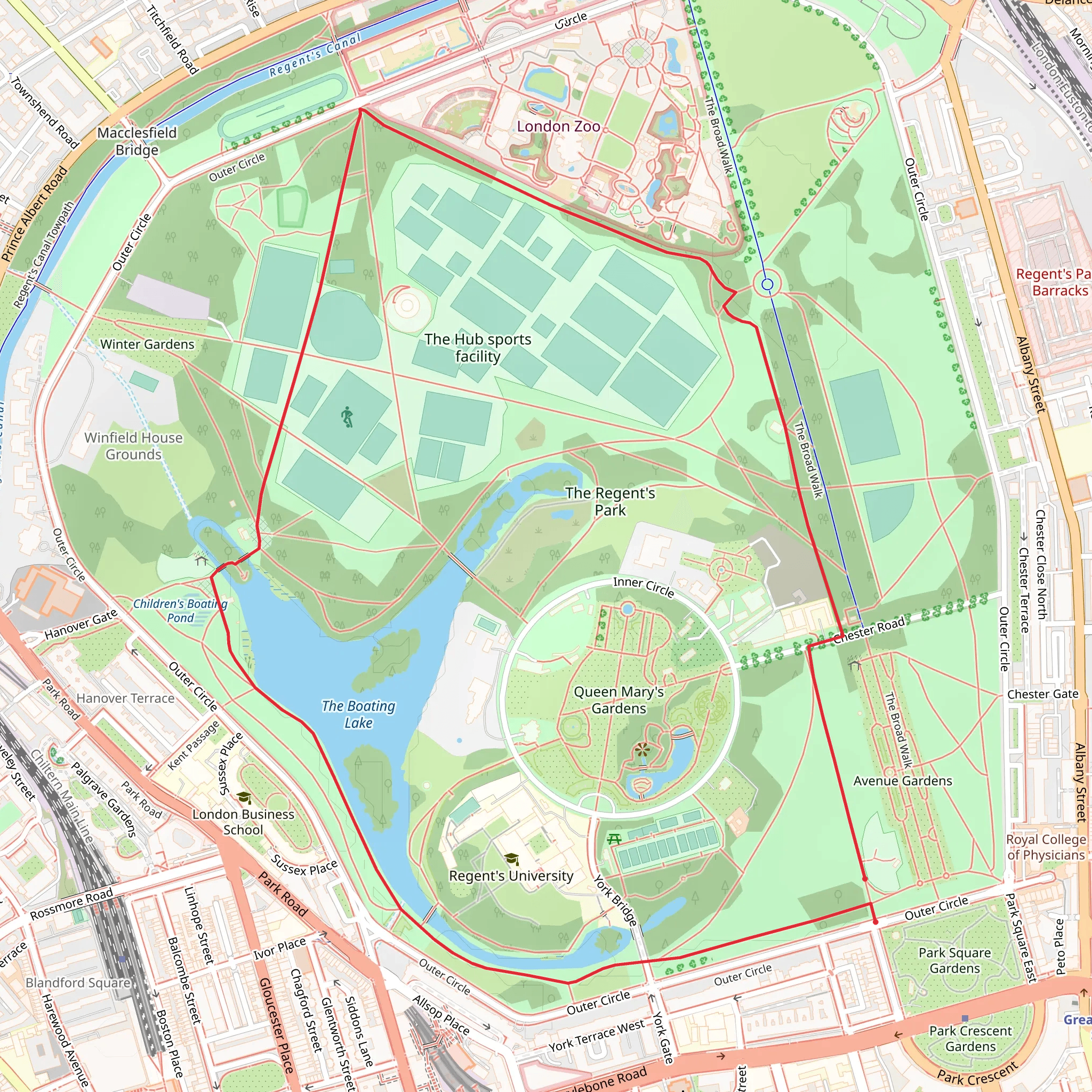 Regent's Park mobile static map