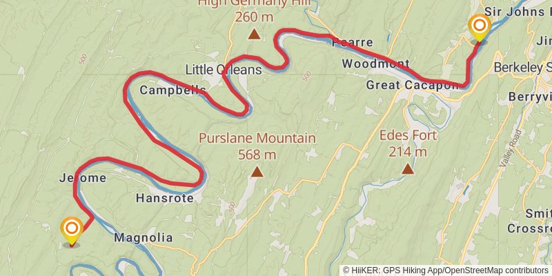 American Discovery Trail - East stage 13 Map