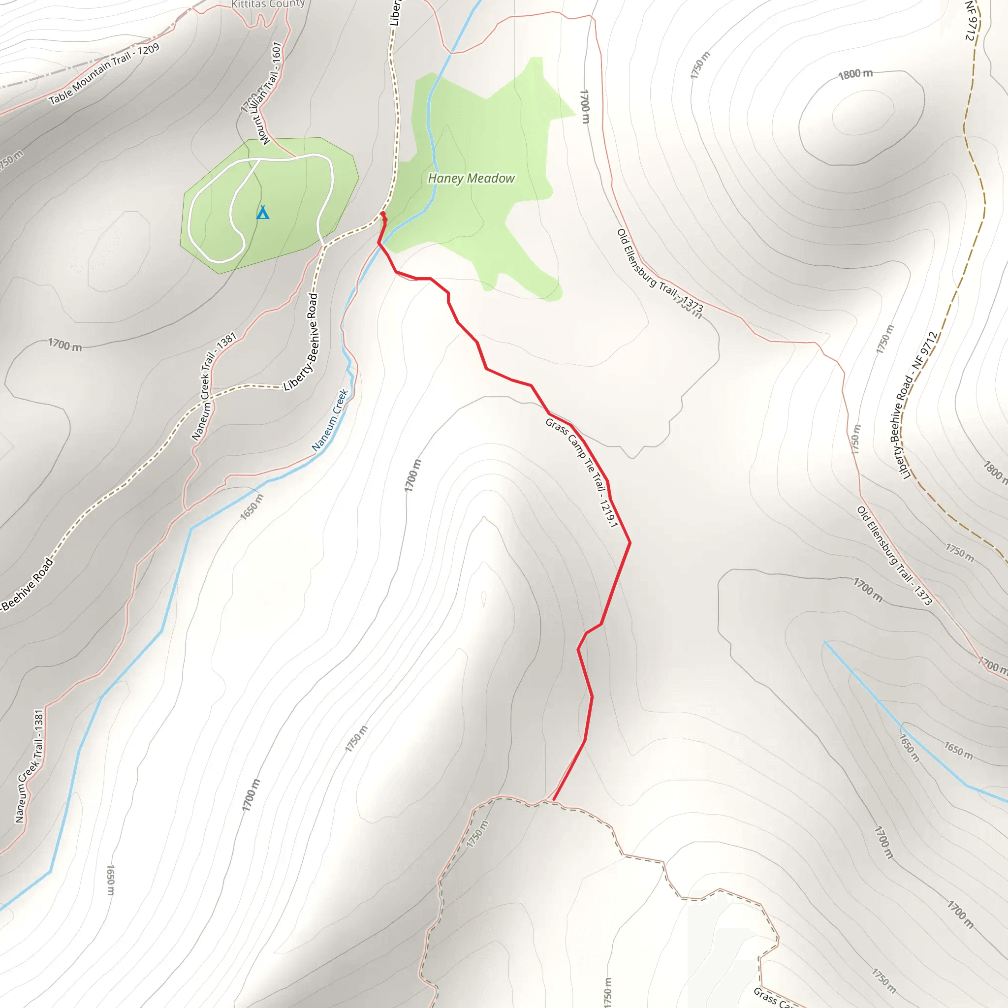 Grass Camp Tie Trail mobile static map