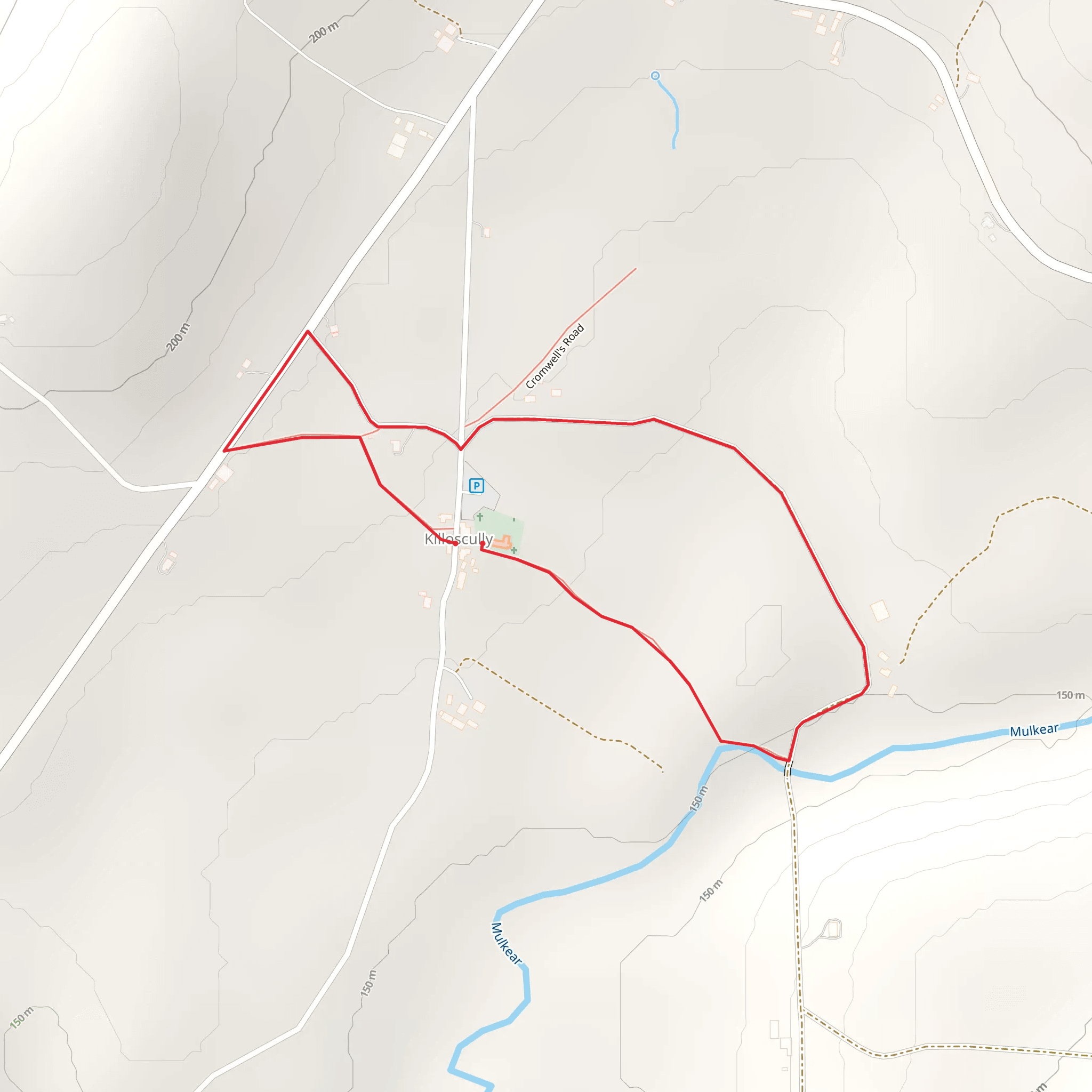 Killoscully Mass Path Looped Walk mobile static map