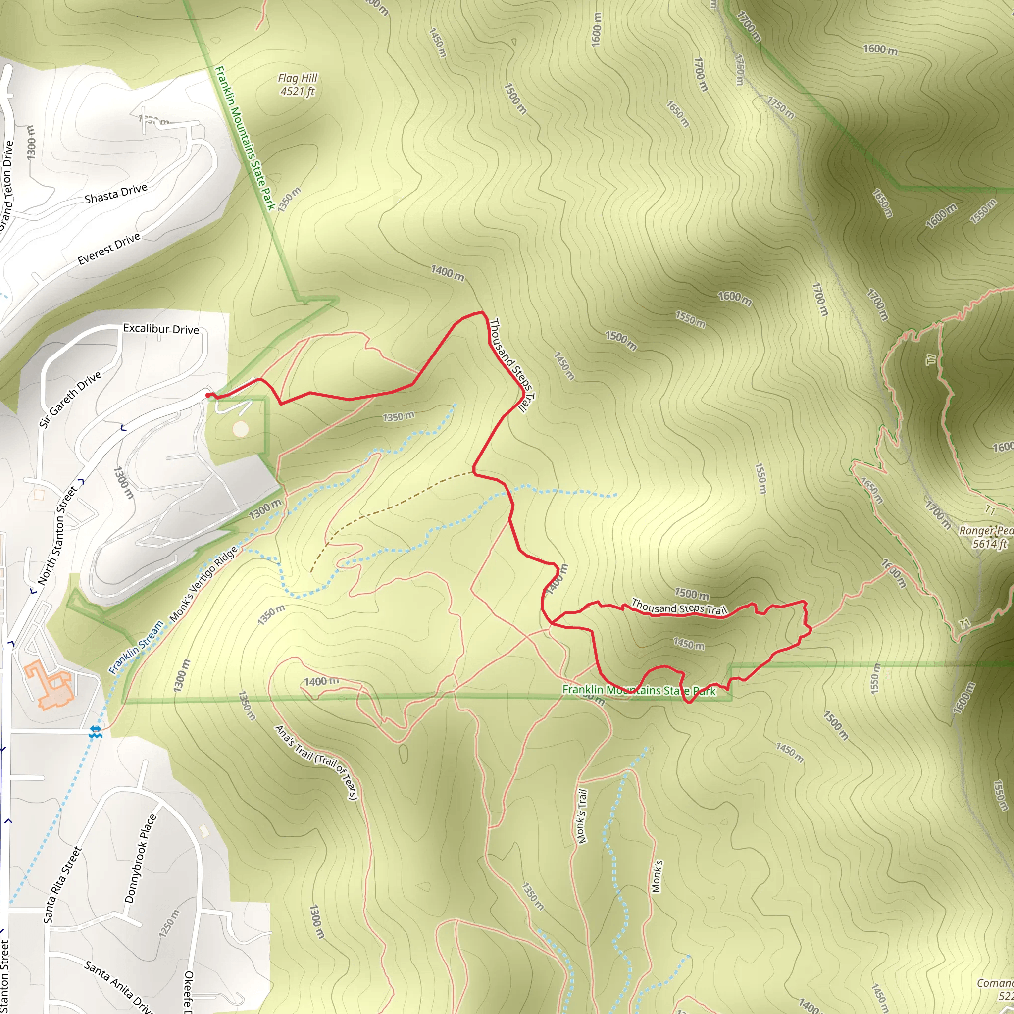 Thousand Steps Trail Loop mobile static map