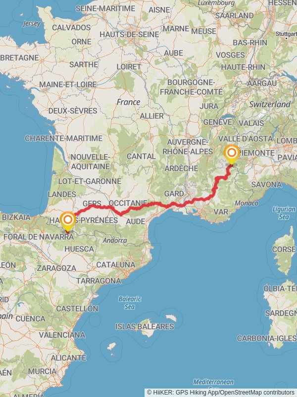 Camino Claviere-Candanchu via Arles mobile static map