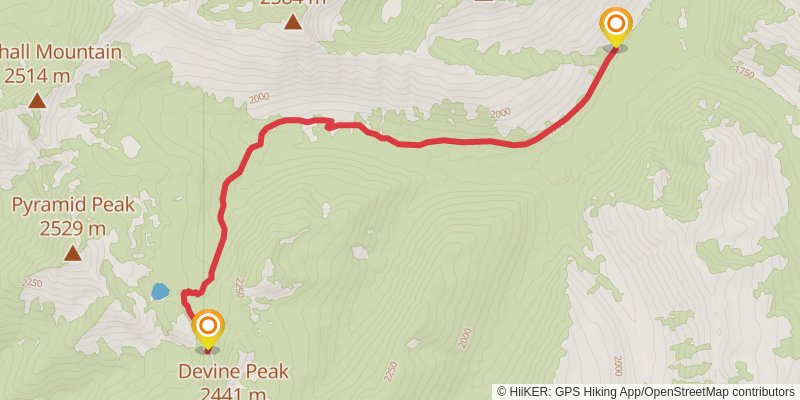 Pyramid Pass - Youngs Creek Trail stage 2 Map
