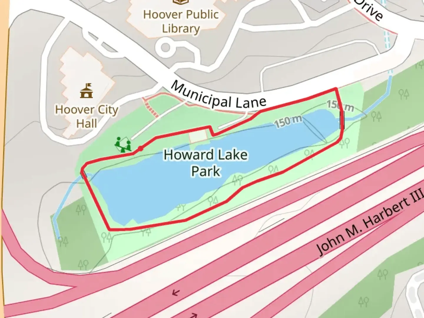 An image depicting the trail Howard Lake Loop and its surrounding area.