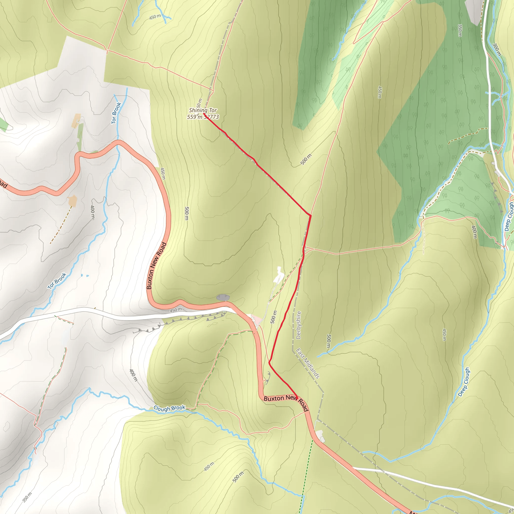 Shining Tor Walk mobile static map
