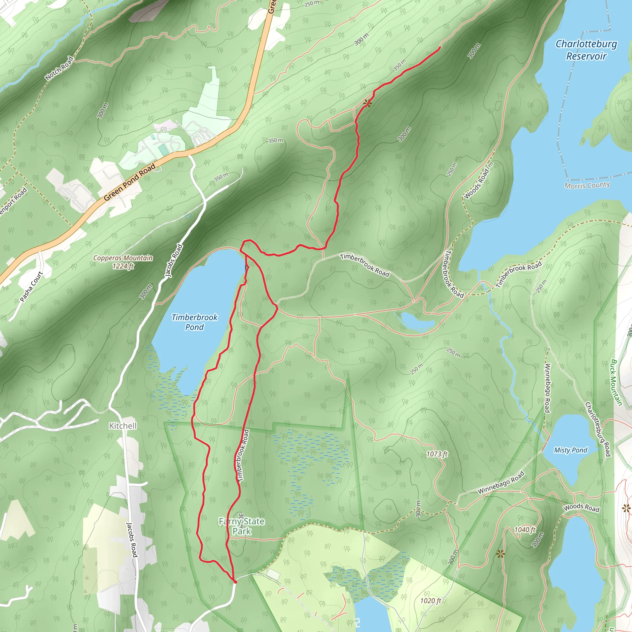 Four Birds Loop Trail from Timberbrook Road mobile static map