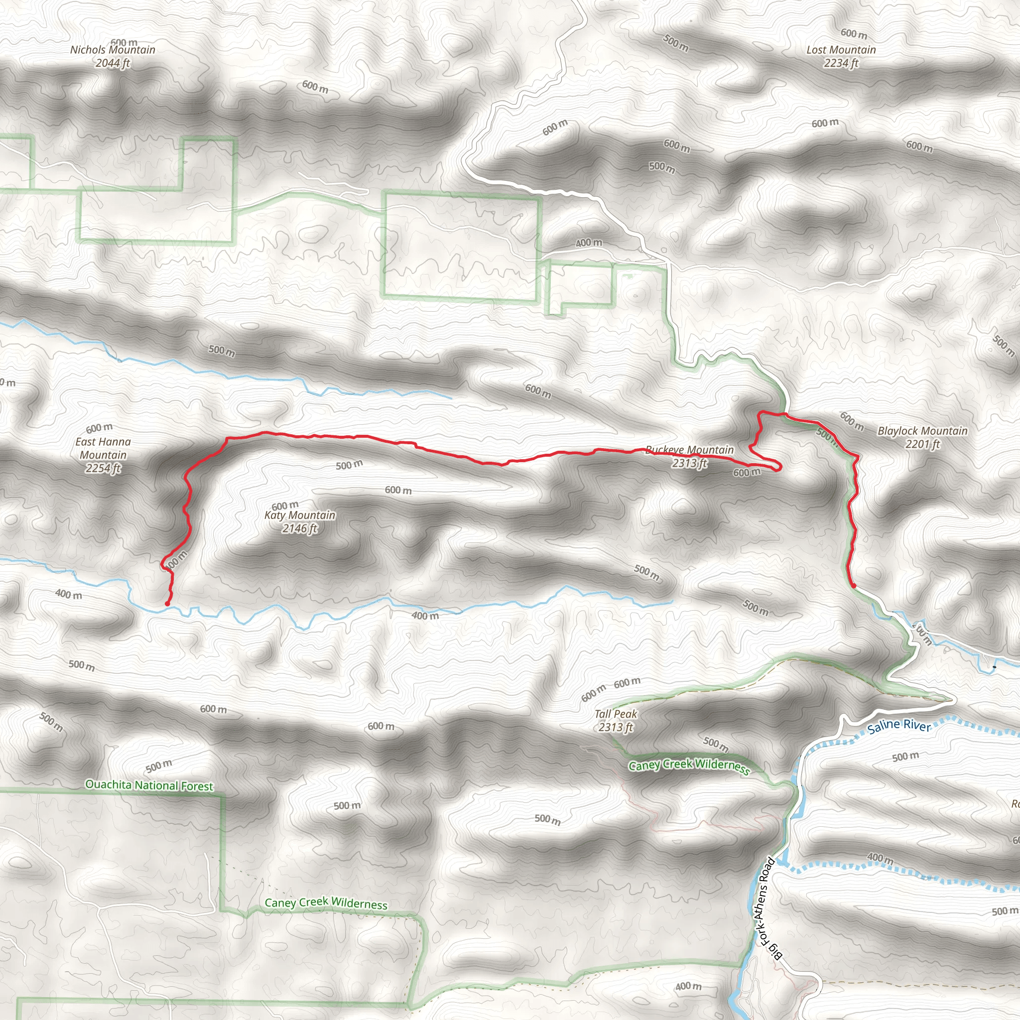 Buckeye Trail and Buckeye Mountain mobile static map