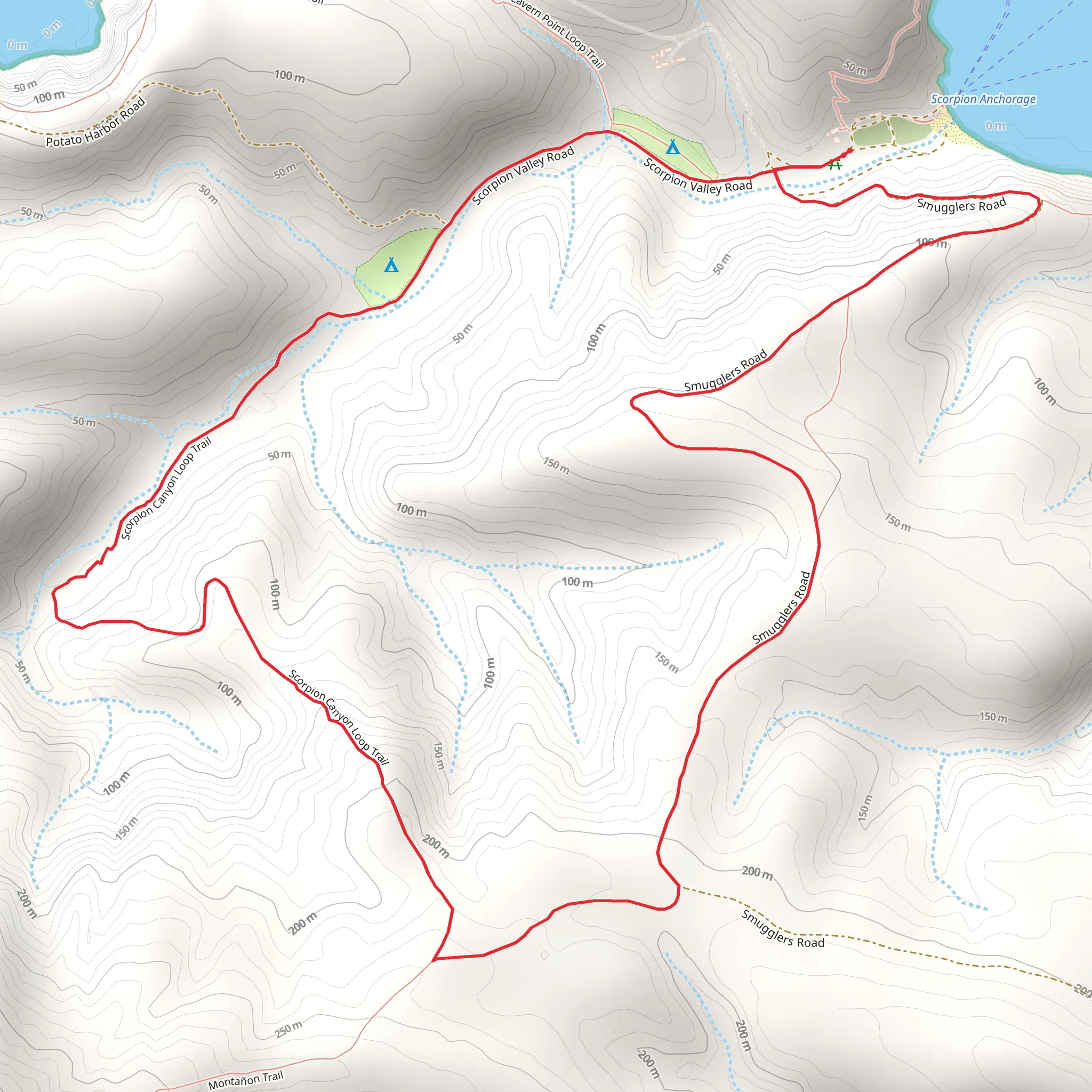 Scorpion Canyon Loop Trail mobile static map