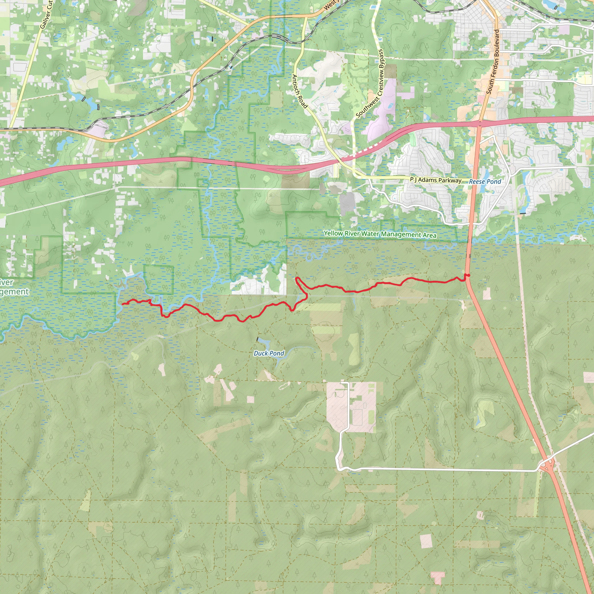 Yellow River via Florida Trail mobile static map