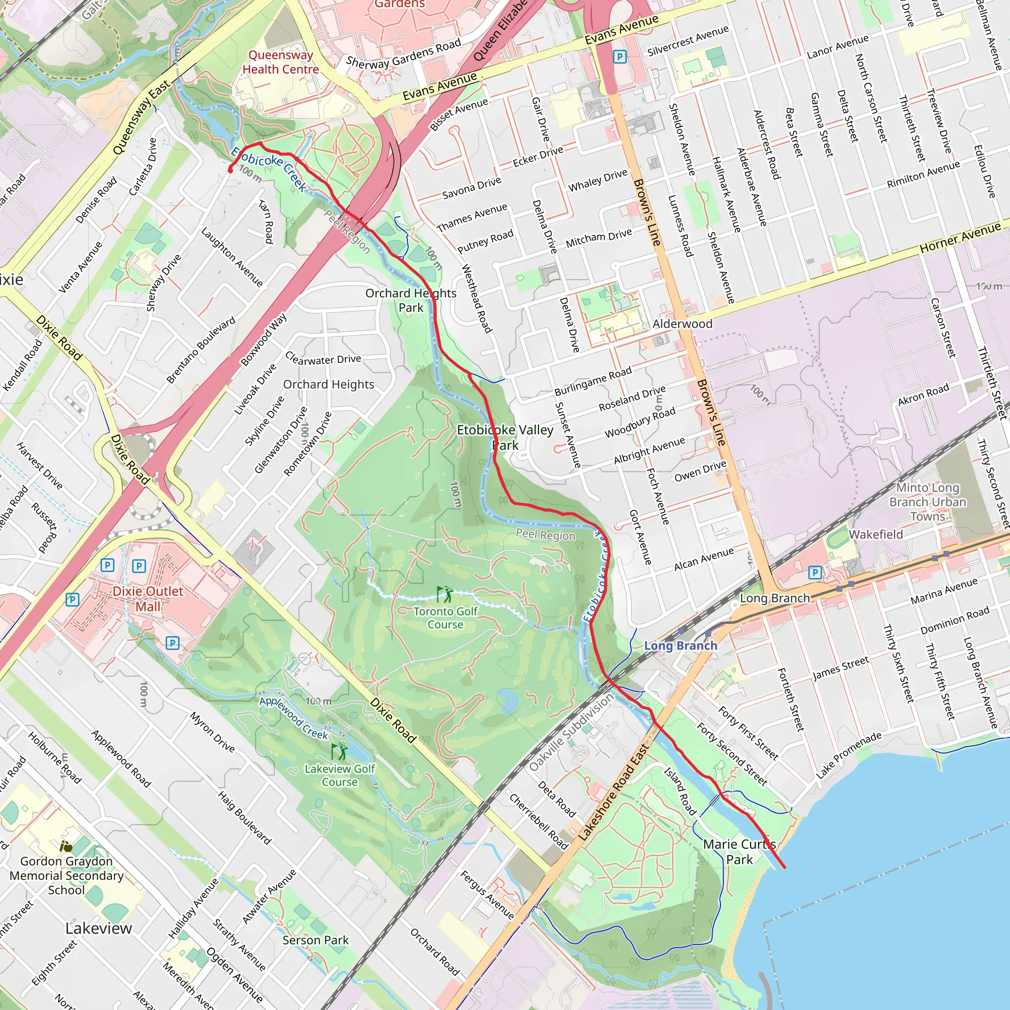 Etobicoke Creek Beach Hike mobile static map