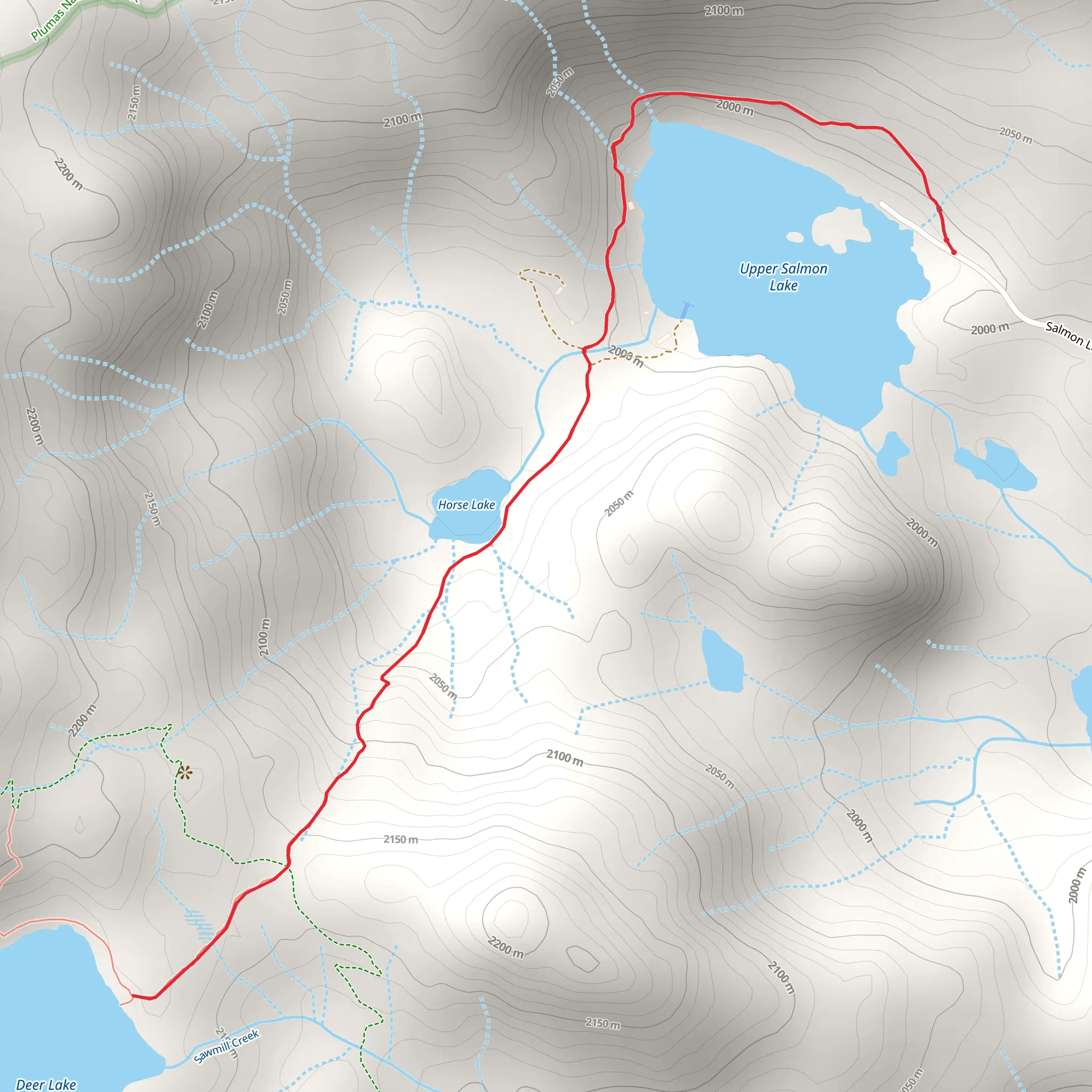 Deer Lake via Upper Salmon Lake Trail mobile static map