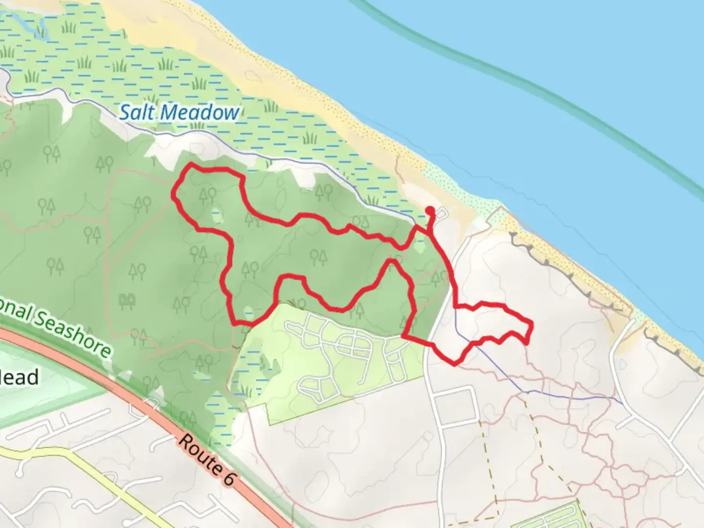 An image depicting the trail Head of Meadow Beach Loop Trail and its surrounding area.