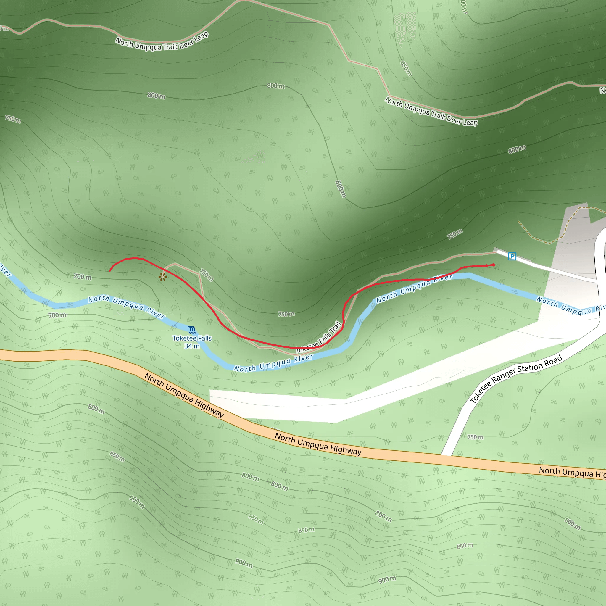 Toketee Falls Trail mobile static map