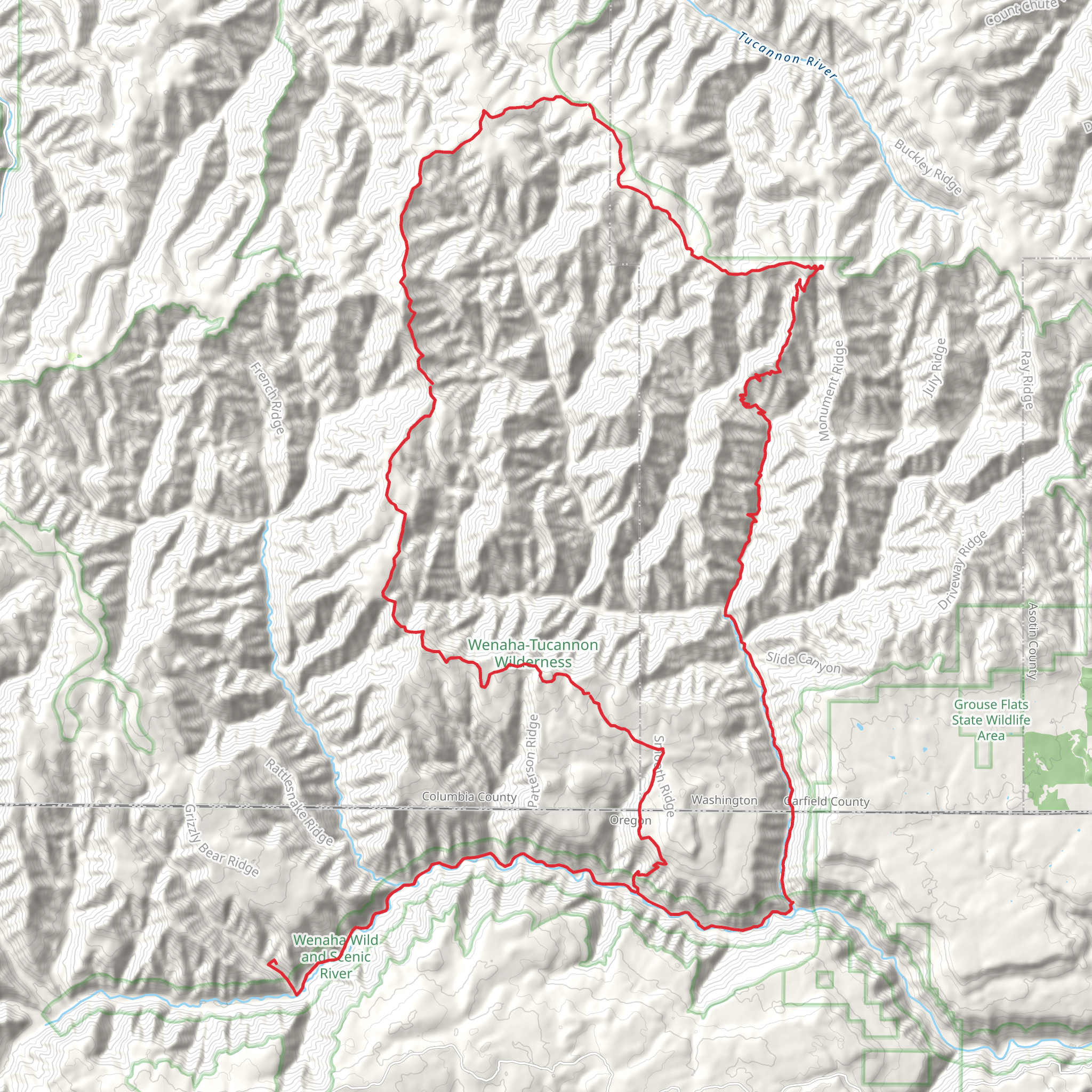 Wenaha - Tucannon Loop mobile static map