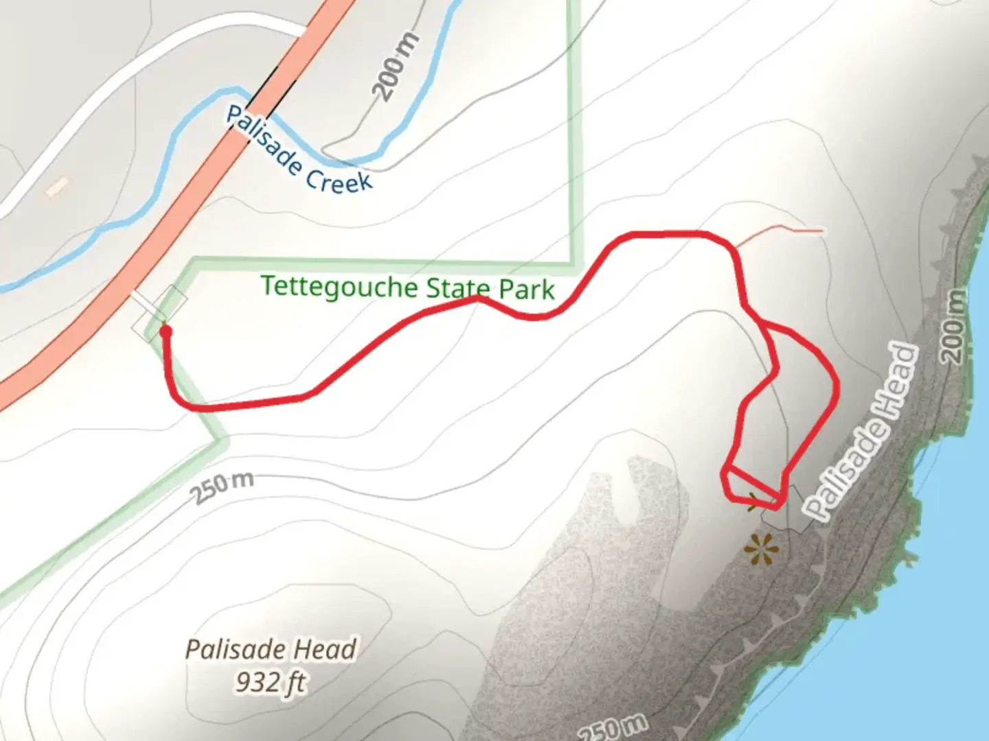 An image depicting the trail Palisade Creek and its surrounding area.